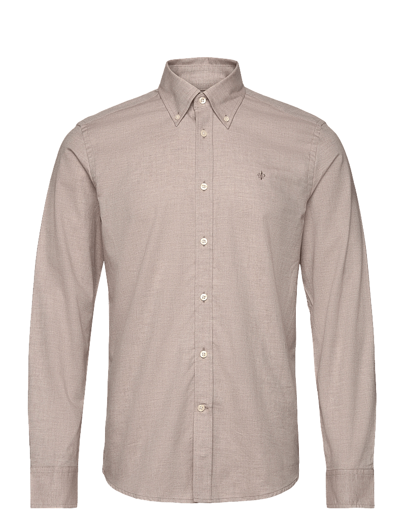 Morris - Watts Flannel Shirt-Slim Fit - oxford-hemden - khaki - 0