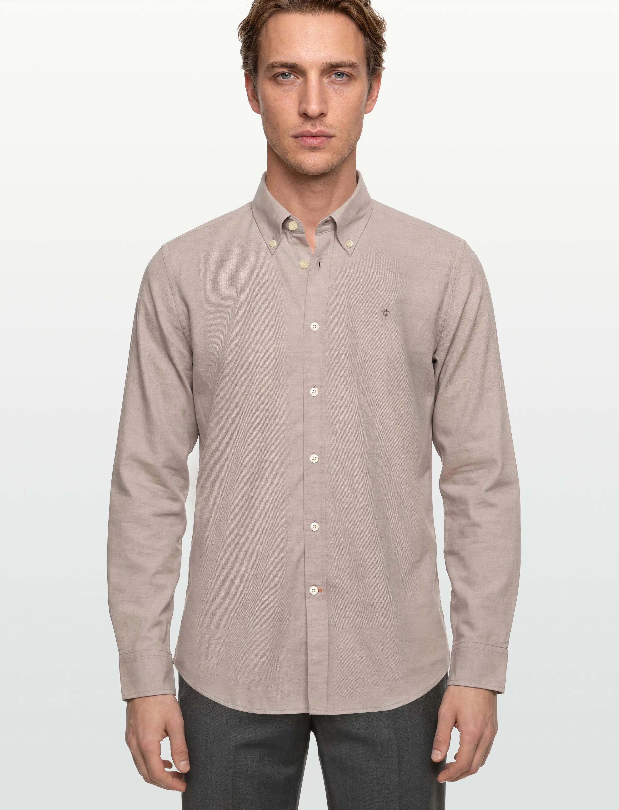 Morris - Watts Flannel Shirt-Slim Fit - mænd - khaki - 3
