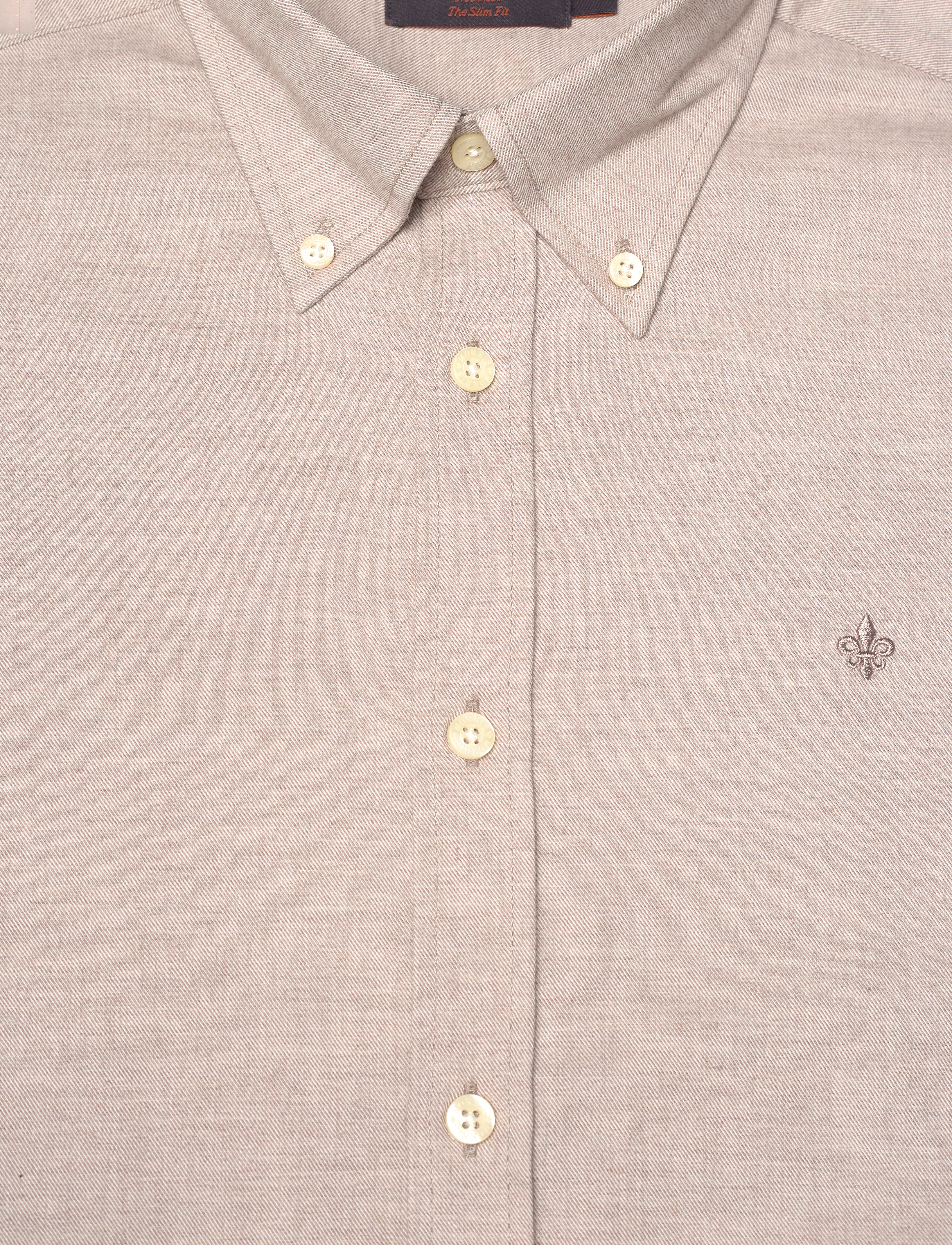 Morris - Watts Flannel Shirt-Slim Fit - oxford shirts - khaki - 2