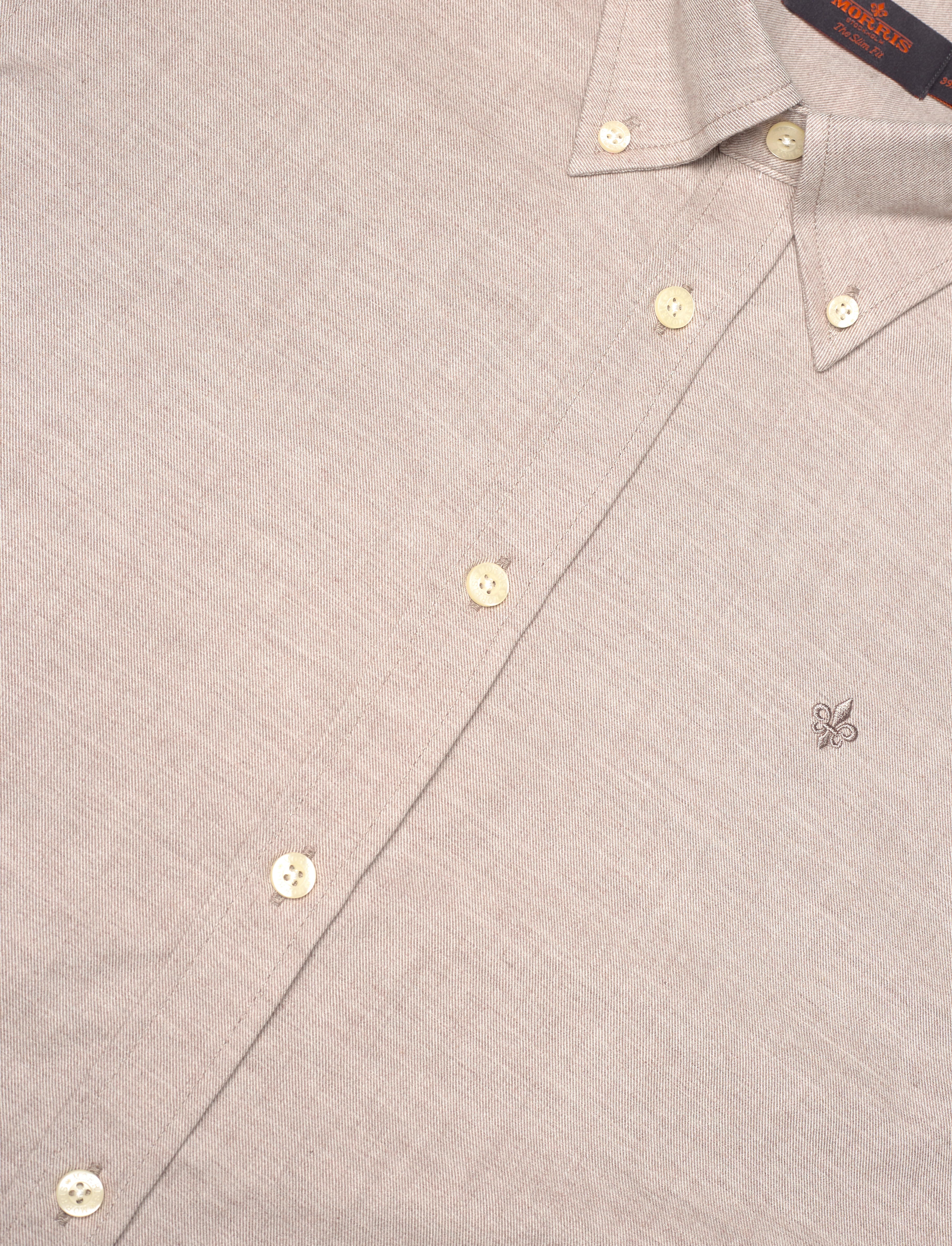 Morris - Watts Flannel Shirt-Slim Fit - oxford shirts - khaki - 3