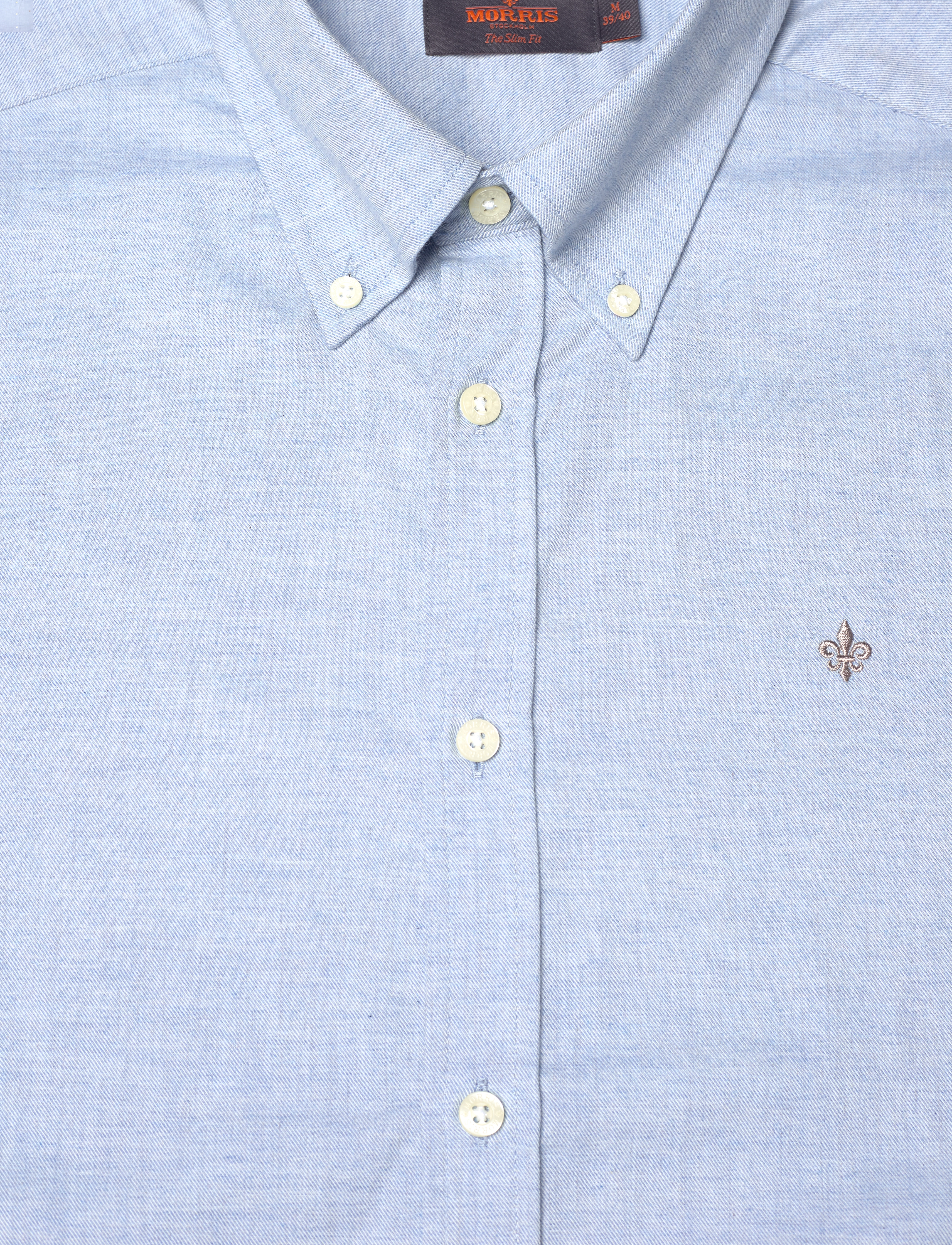 Morris - Watts Flannel Shirt-Slim Fit - oxford shirts - light blue - 2