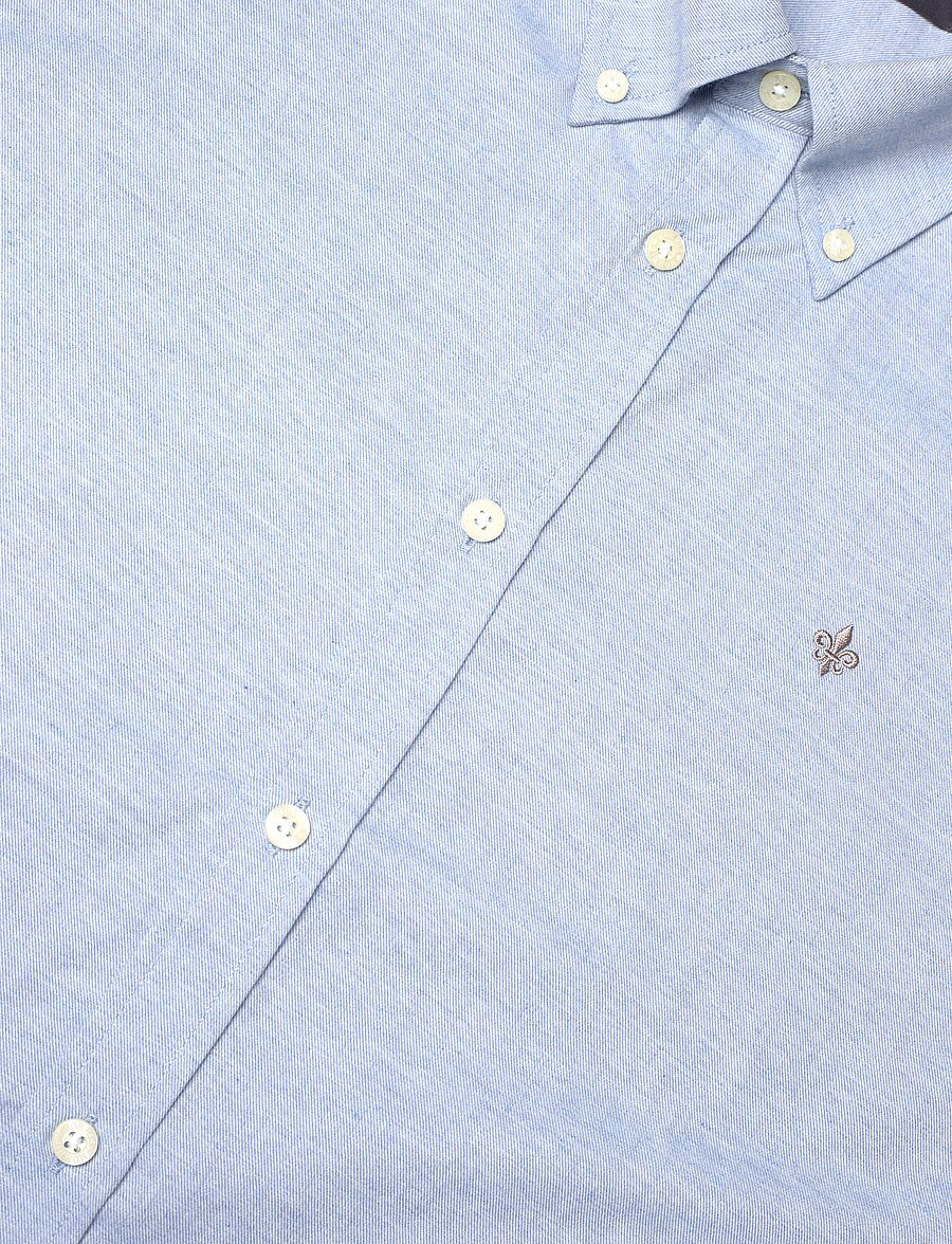 Morris - Watts Flannel Shirt-Slim Fit - oxford shirts - light blue - 3
