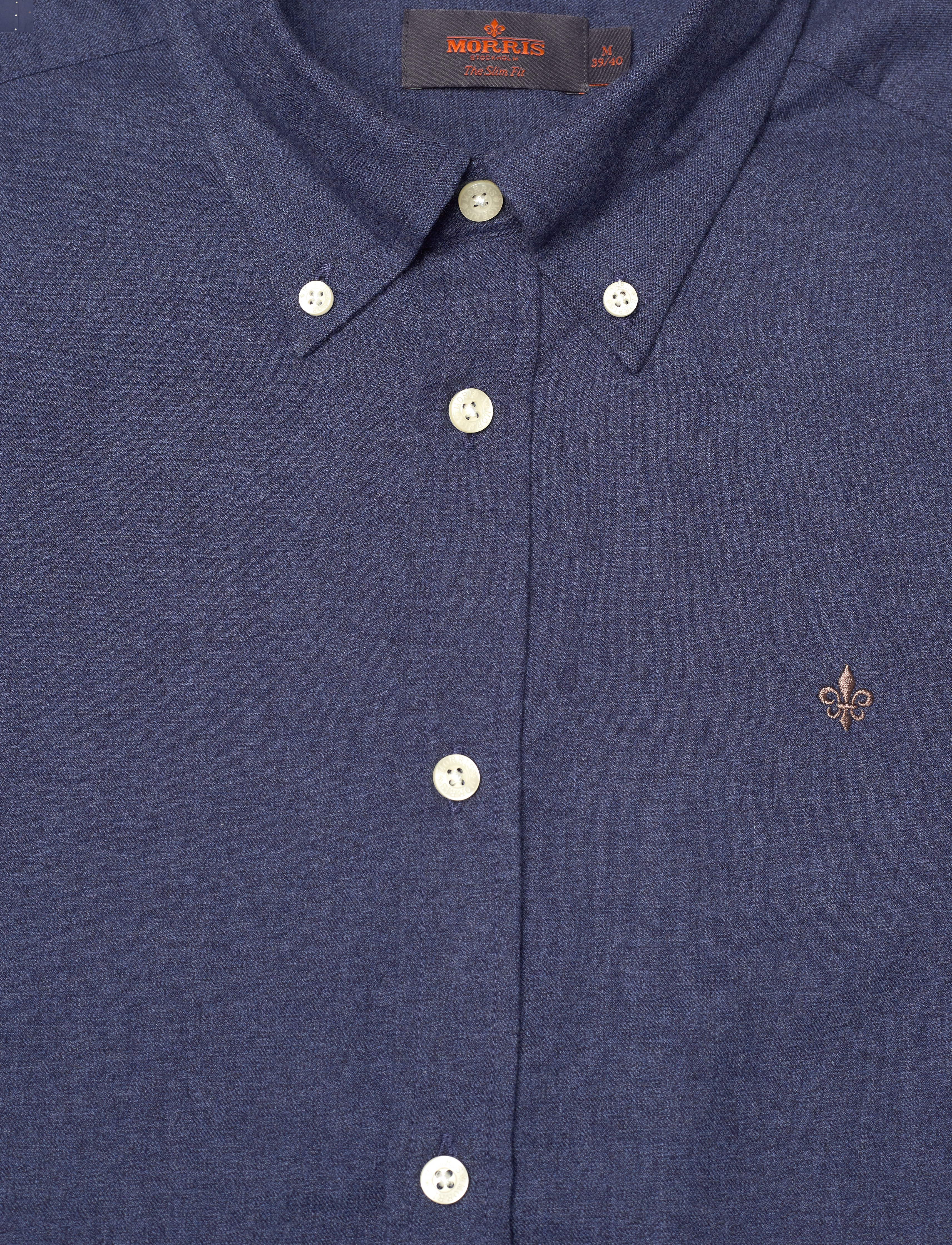 Morris - Watts Flannel Shirt-Slim Fit - oxford shirts - navy - 2