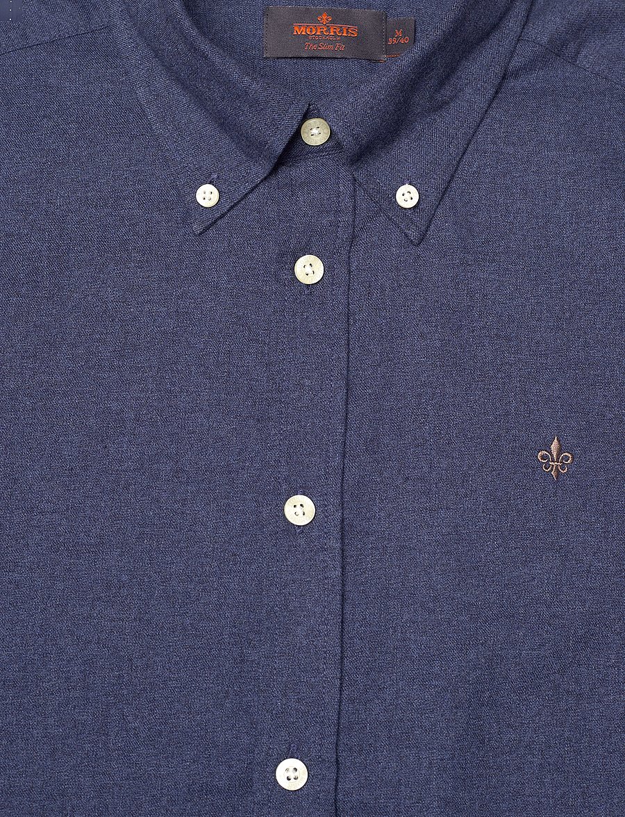 Morris - Watts Flannel Shirt-Slim Fit - oxford shirts - navy - 2