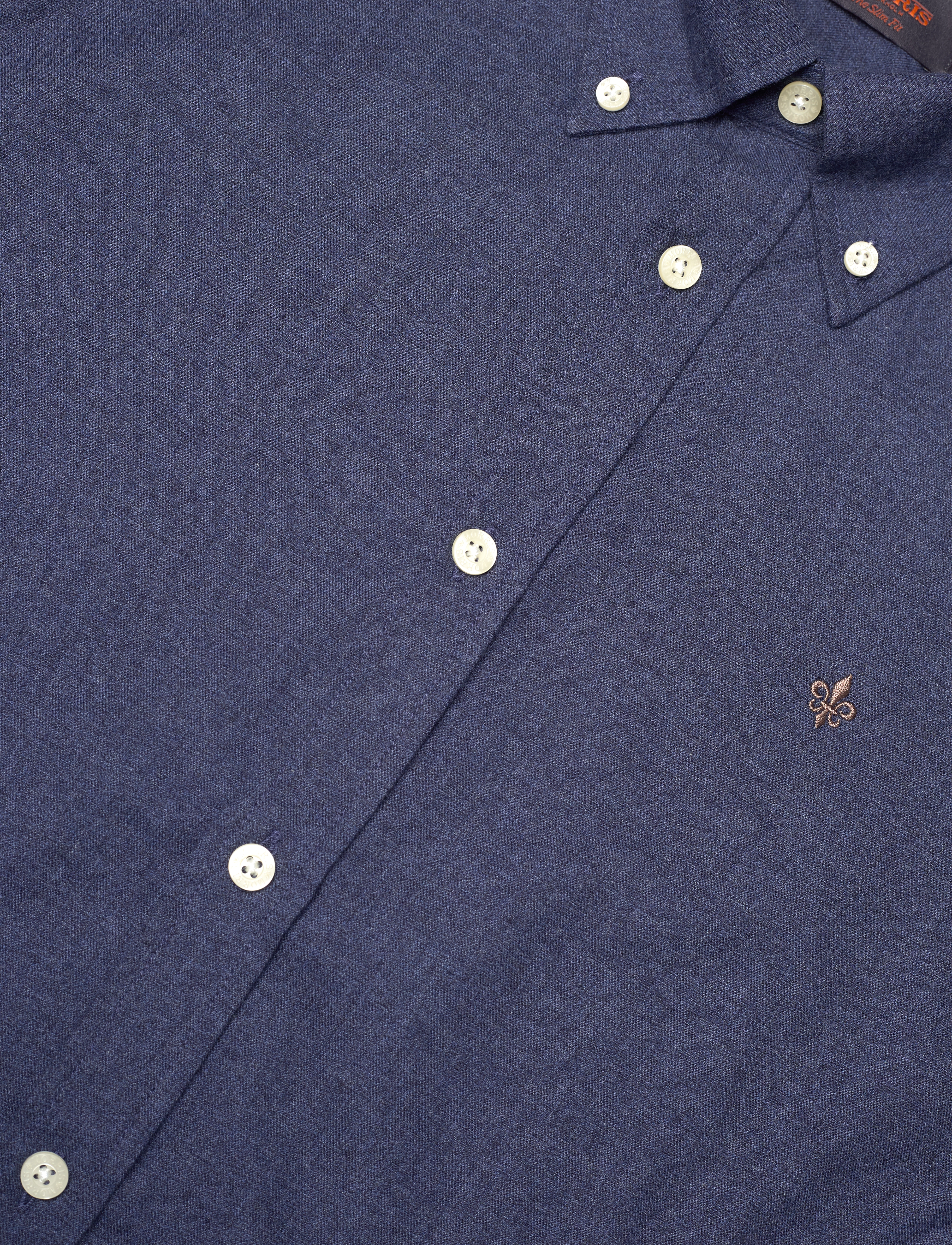 Morris - Watts Flannel Shirt-Slim Fit - oxford shirts - navy - 3