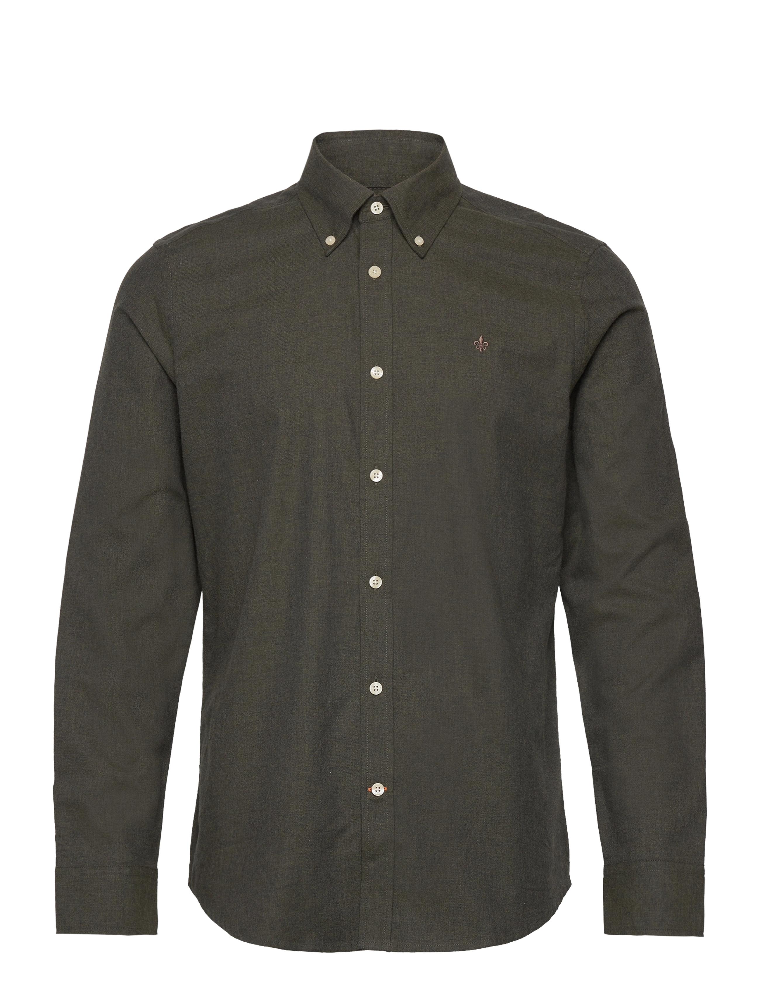 Morris Watts Flannel Shirt-Slim Fit - Skjorter - OLIVE / khaki/green