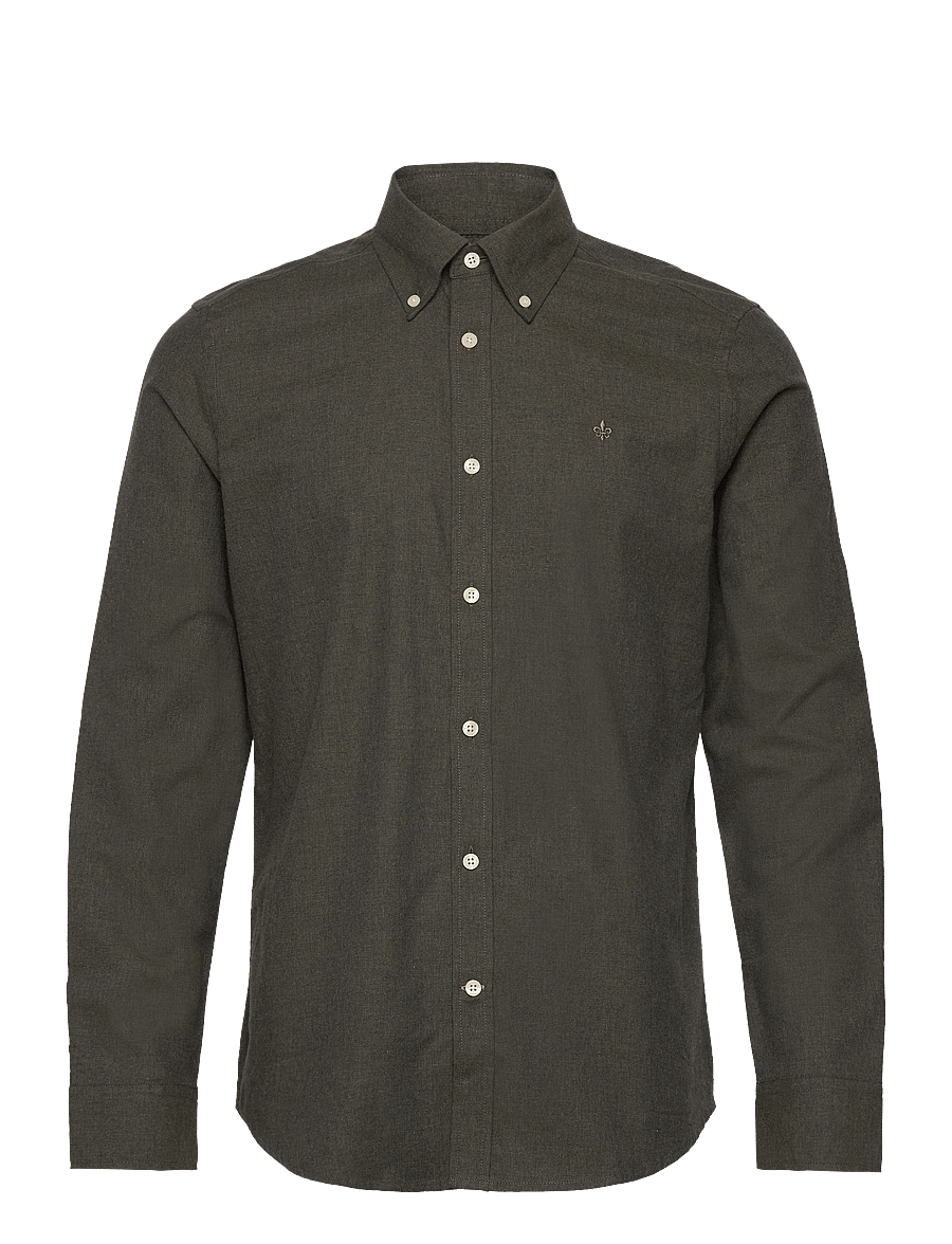 Morris - Watts Flannel Shirt-Slim Fit - oxford-hemden - olive - 0