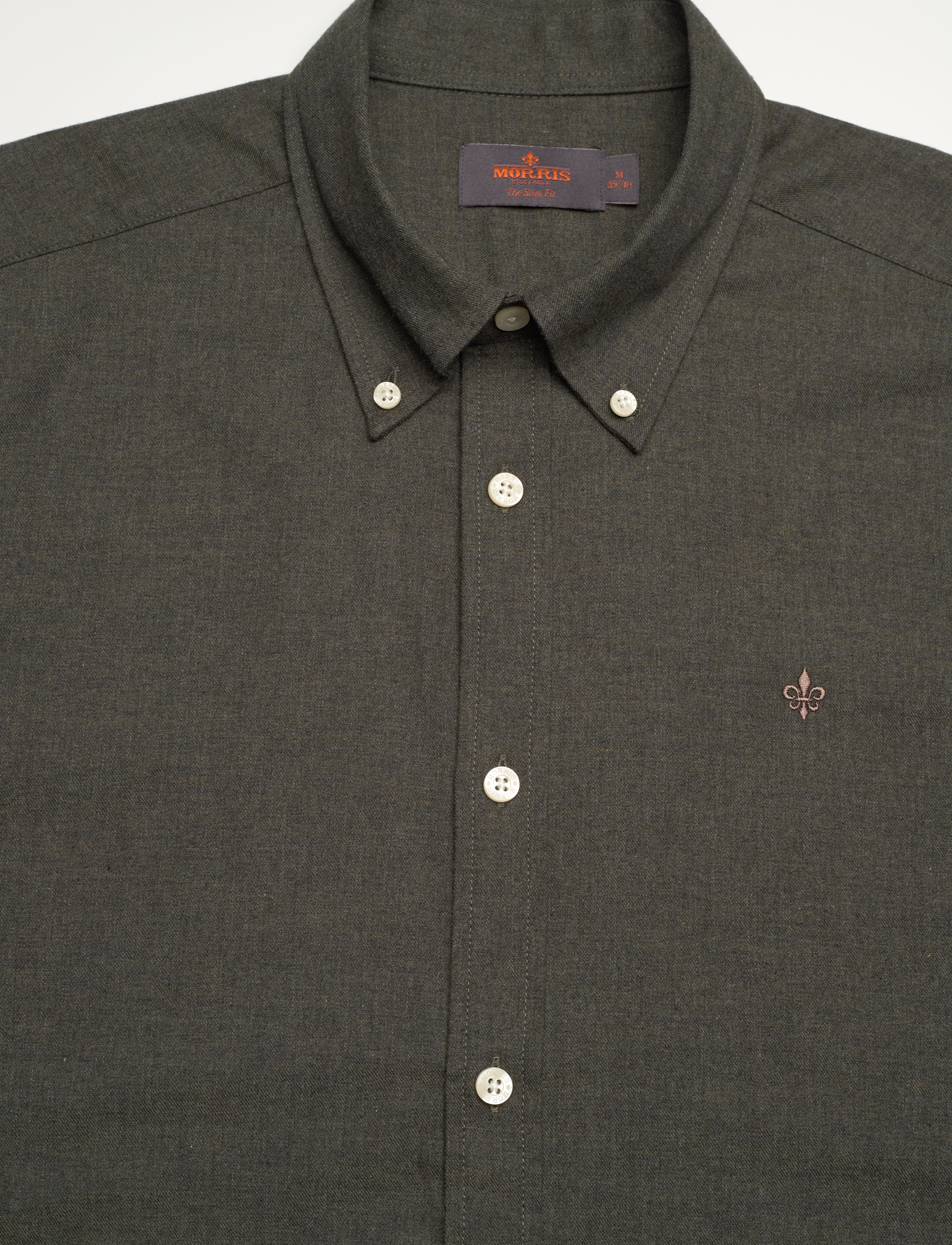 Morris - Watts Flannel Shirt-Slim Fit - oxford-hemden - olive - 2