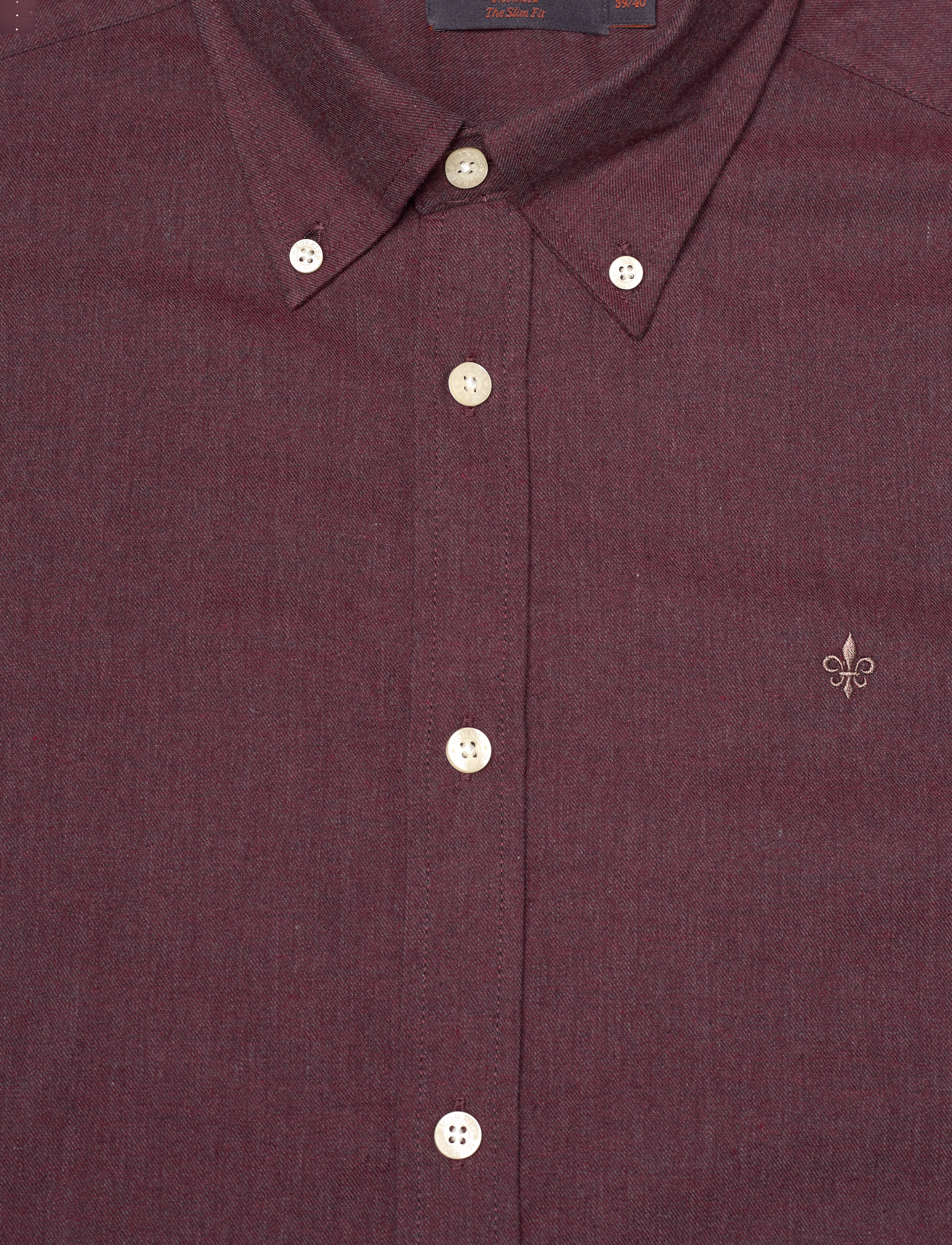Morris - Watts Flannel Shirt-Slim Fit - herren - wine red - 2