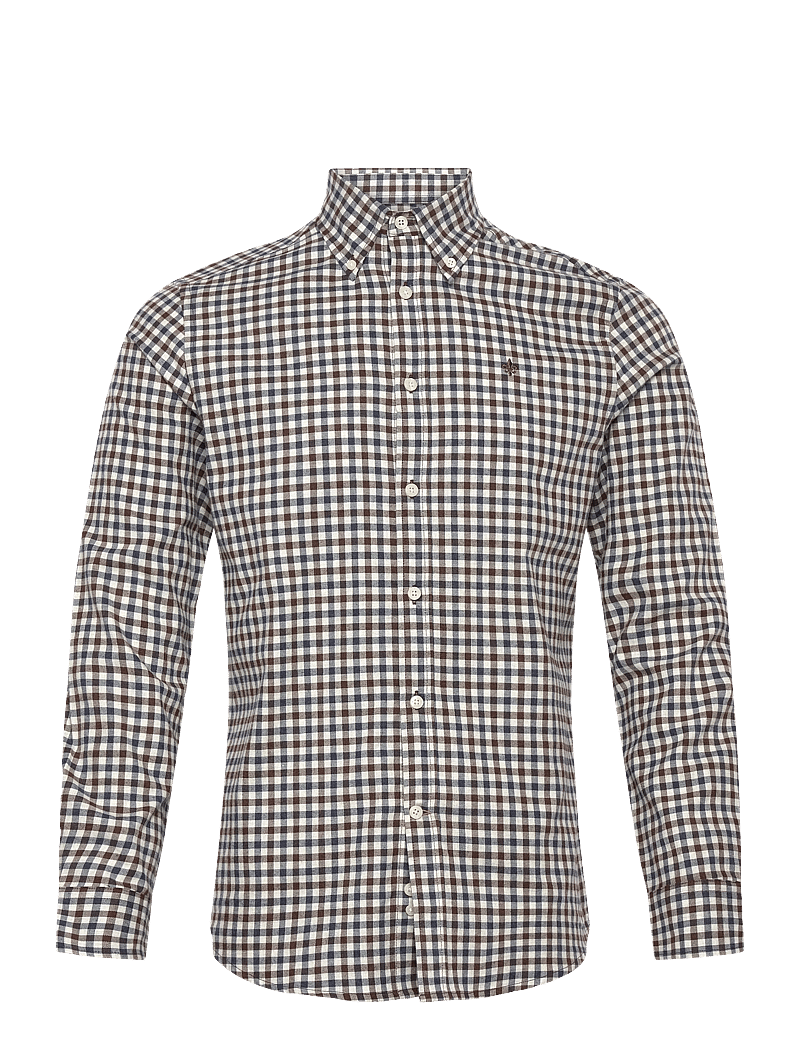 Morris - Watts Flannel Check Shirt-Slim Fit - flannel-skjorter - brown - 1
