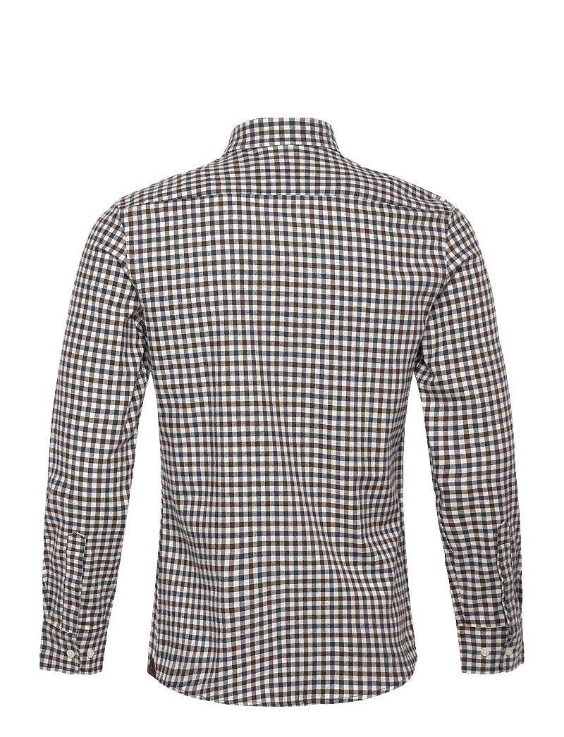 Morris - Watts Flannel Check Shirt-Slim Fit - flannel-skjorter - brown - 2