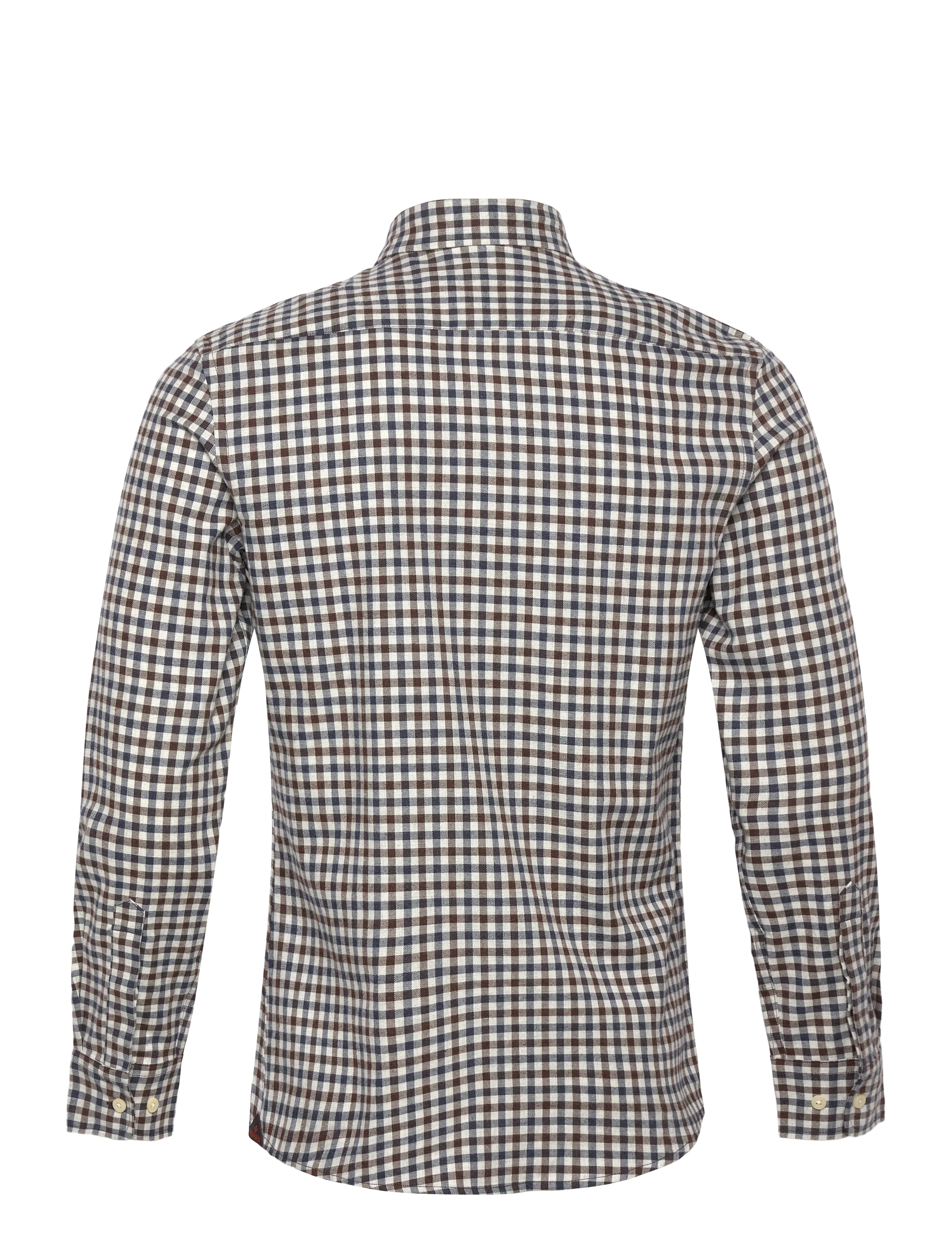 Morris - Watts Flannel Check Shirt-Slim Fit - flanellskjortor - brown - 2