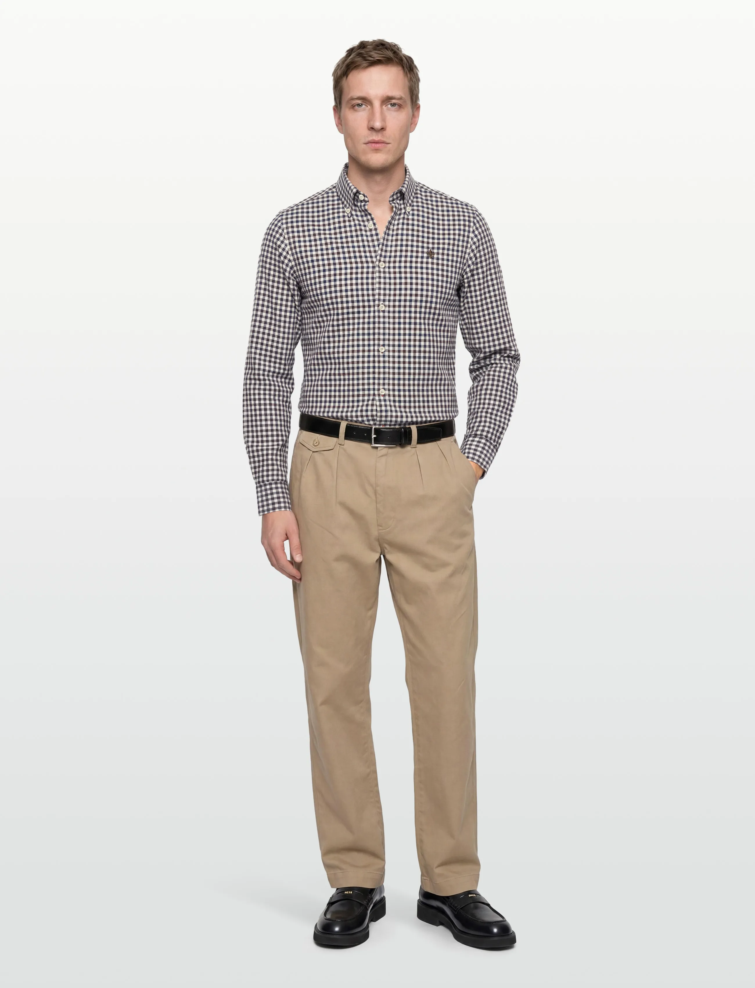 Morris Watts Flannel Check Shirt-Slim Fit - Casual skjortor - BROWN / brown