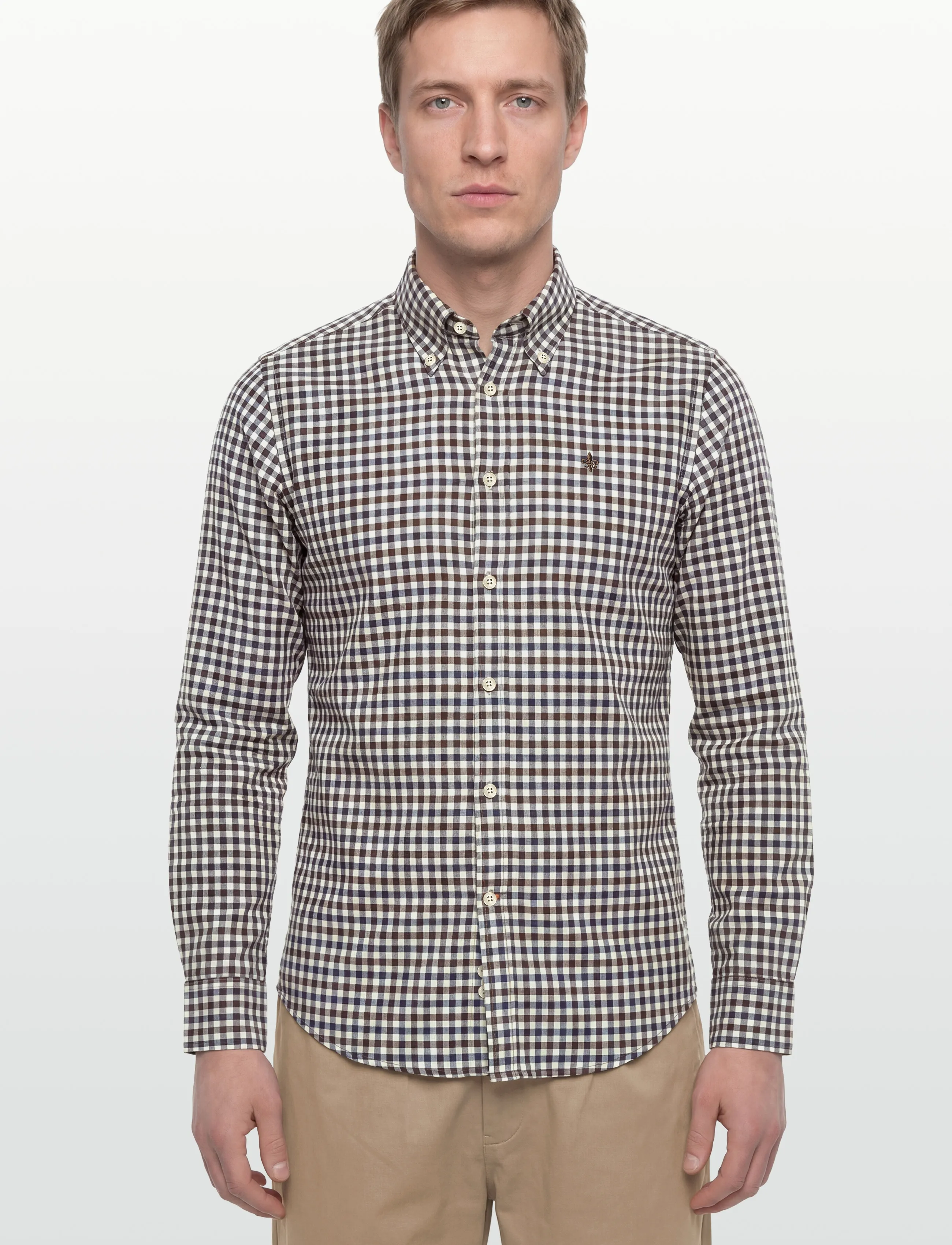 Morris - Watts Flannel Check Shirt-Slim Fit - flanellskjortor - brown - 3
