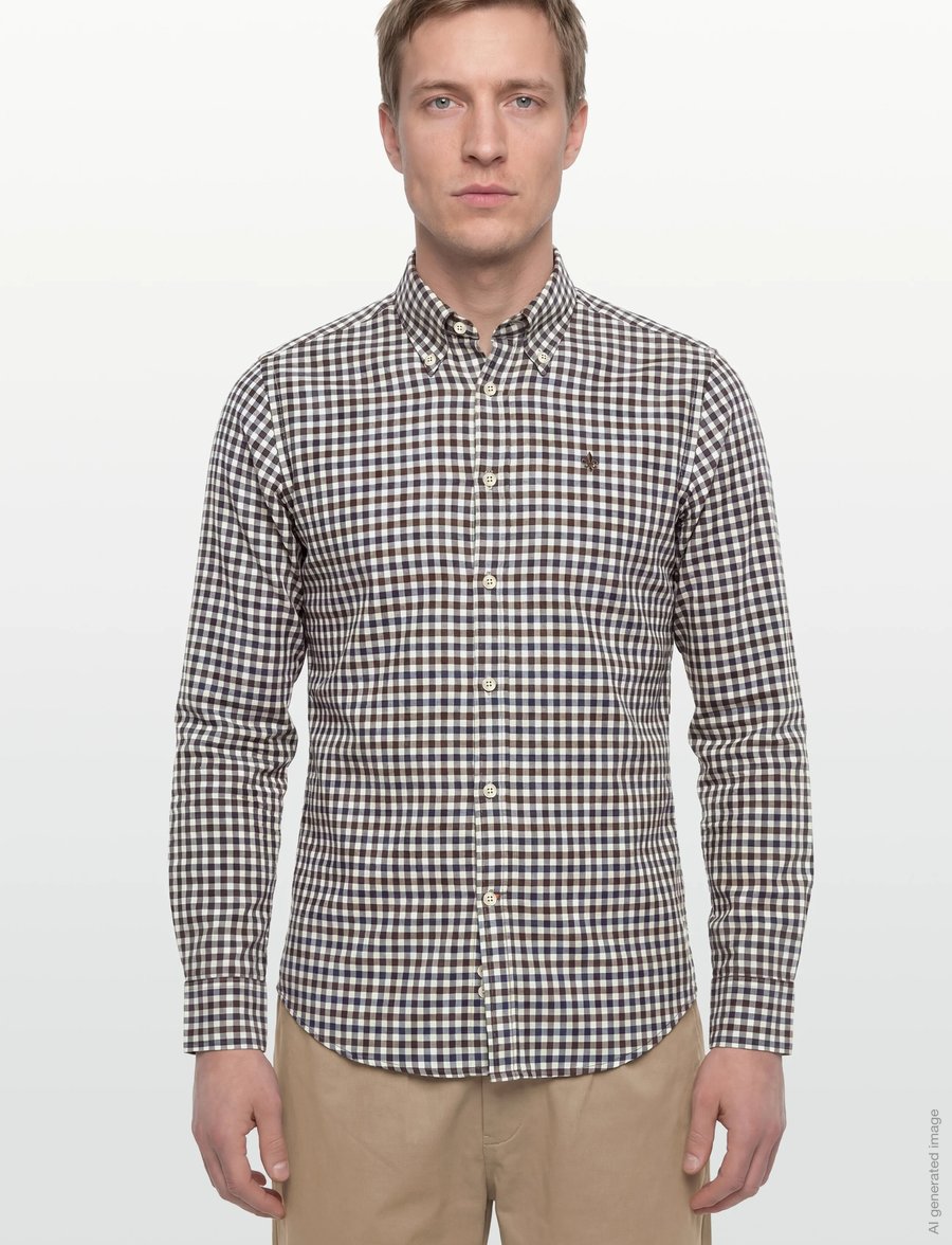 Morris - Watts Flannel Check Shirt-Slim Fit - flanellskjortor - brown - 3