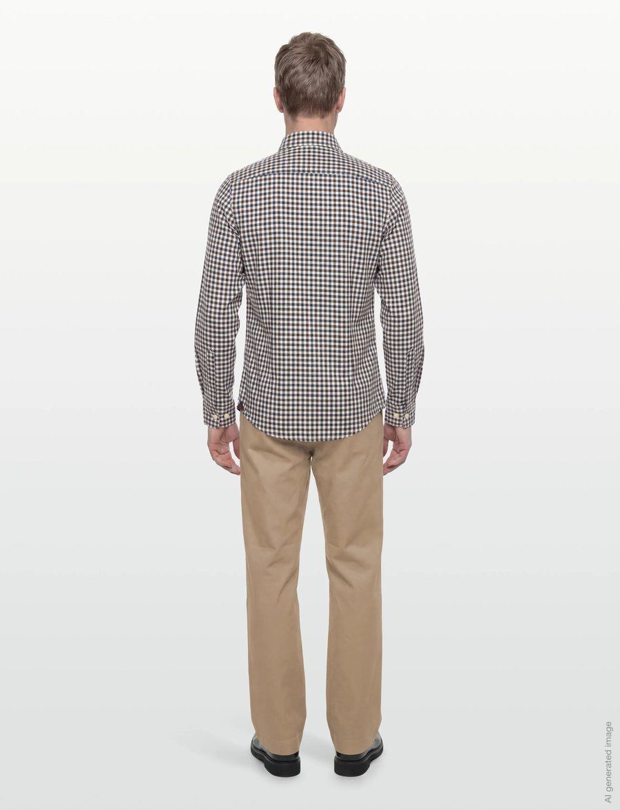 Morris - Watts Flannel Check Shirt-Slim Fit - flanellskjortor - brown - 4