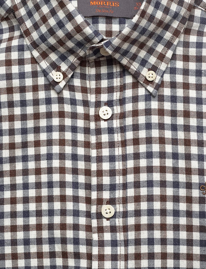 Morris - Watts Flannel Check Shirt-Slim Fit - flannel-skjorter - brown - 5