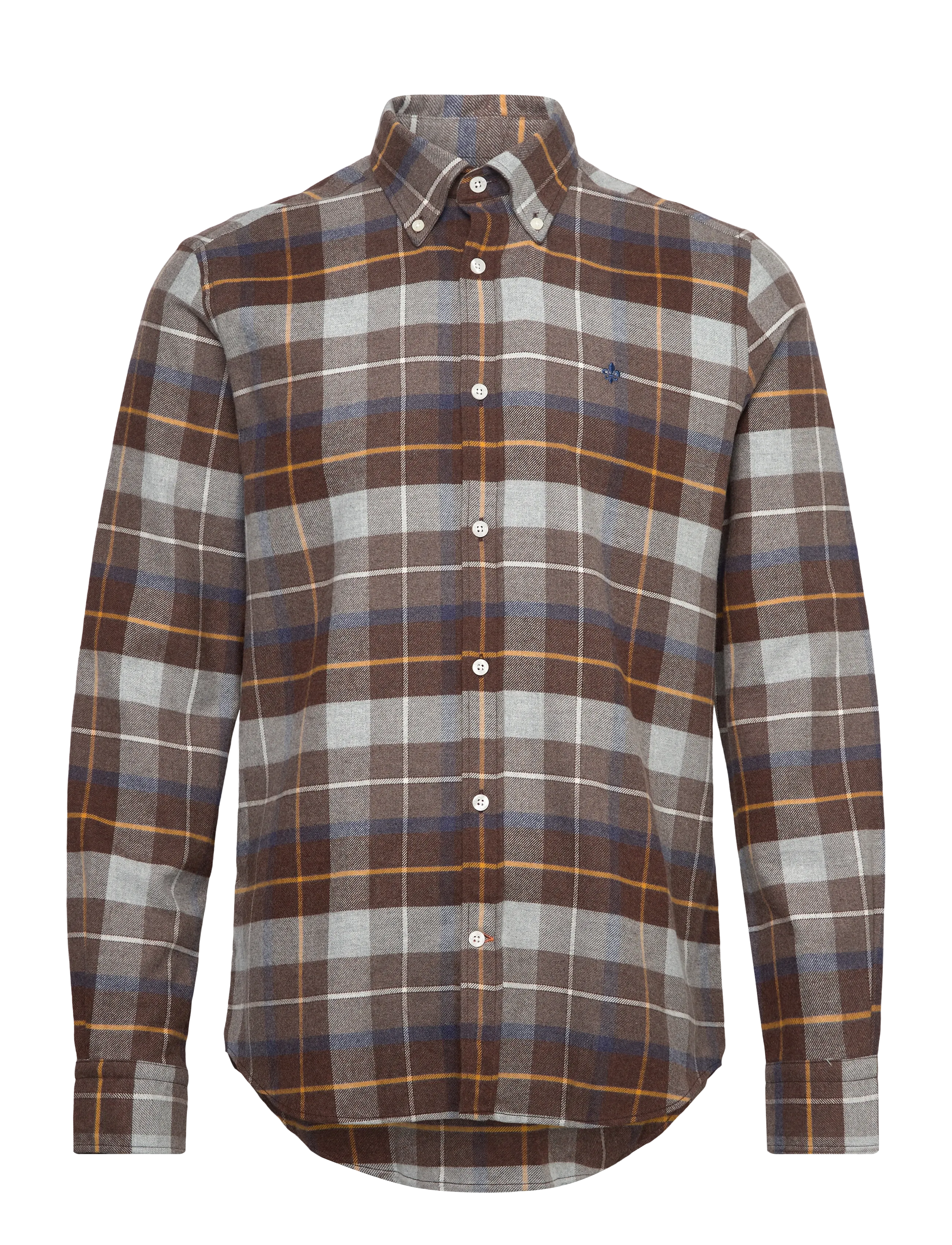 Morris Big Check Flannel Shirt-Classic Fit - Skjorter - BROWN / brown