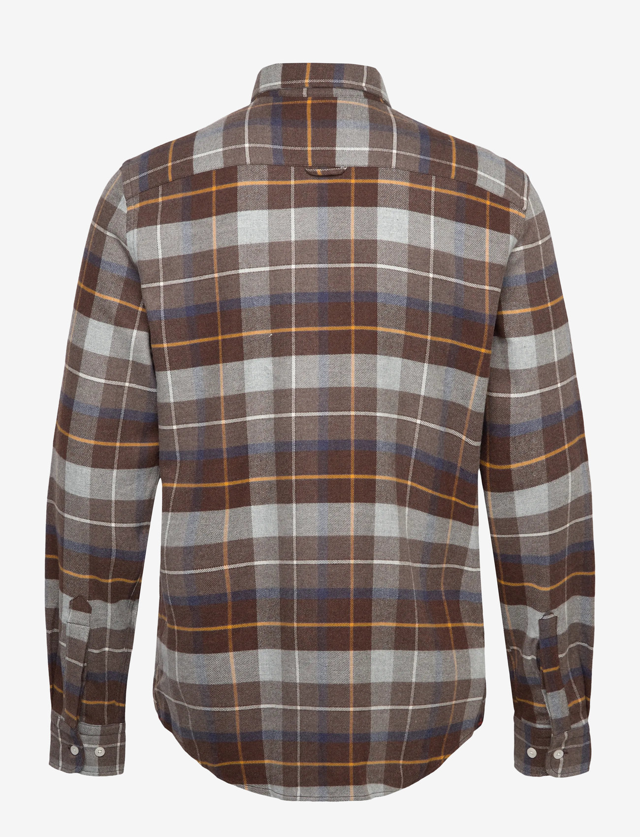 Morris - Big Check Flannel Shirt-Classic Fit - basic skjorter - brown - 1