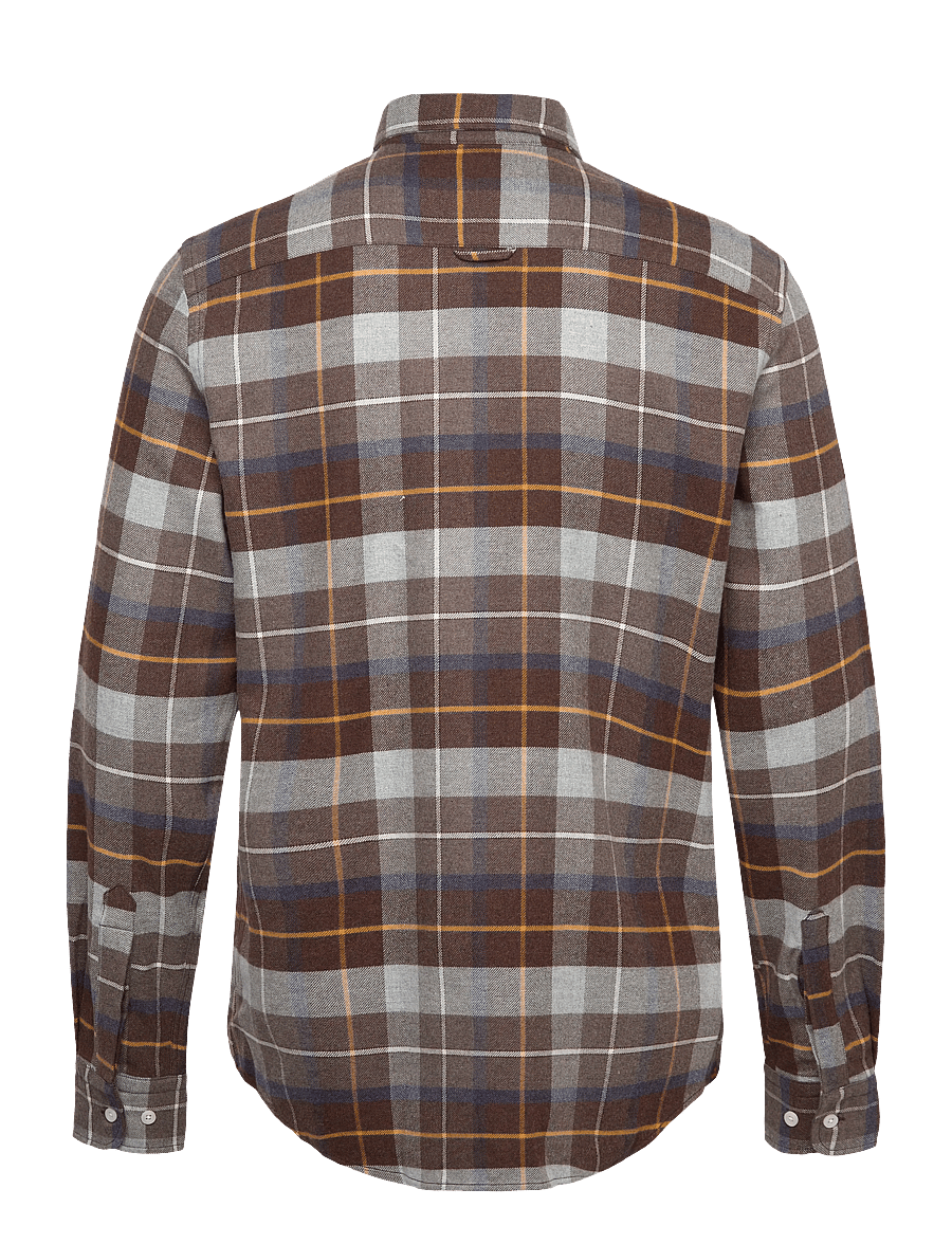 Morris - Big Check Flannel Shirt-Classic Fit - flanell-hemden - brown - 1