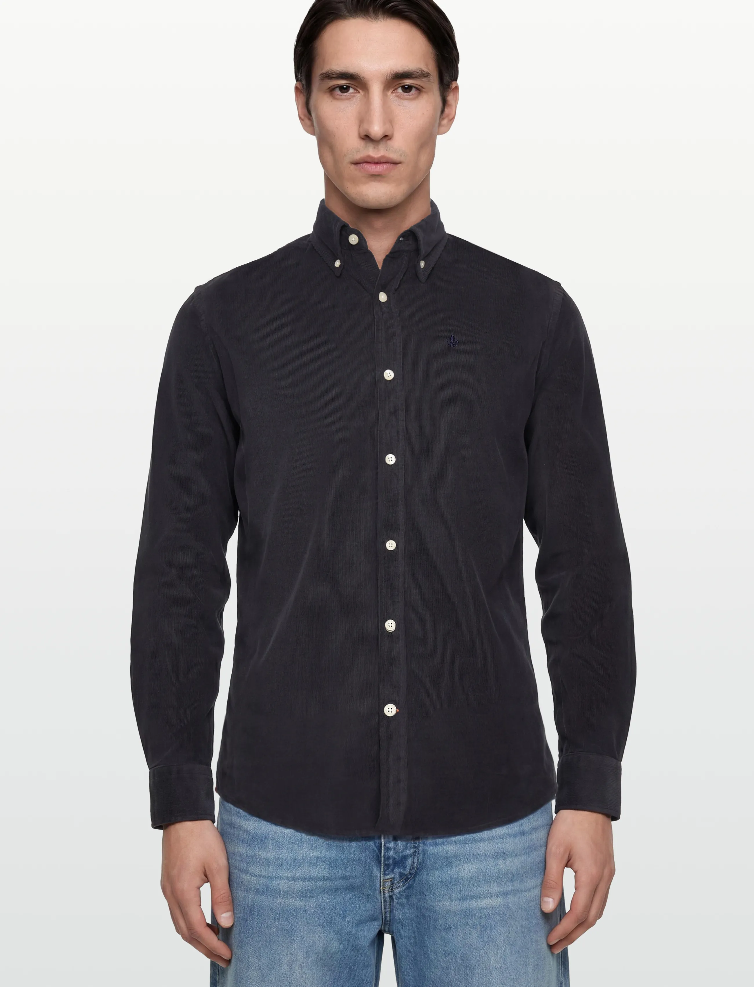 Morris - Douglas Cord Shirt-Slim Fit - velvet särgid - blue - 3
