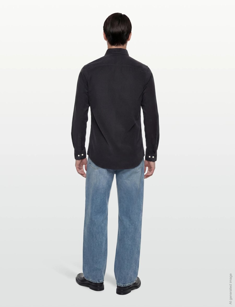 Morris - Douglas Cord Shirt-Slim Fit - cordhemden - blue - 4
