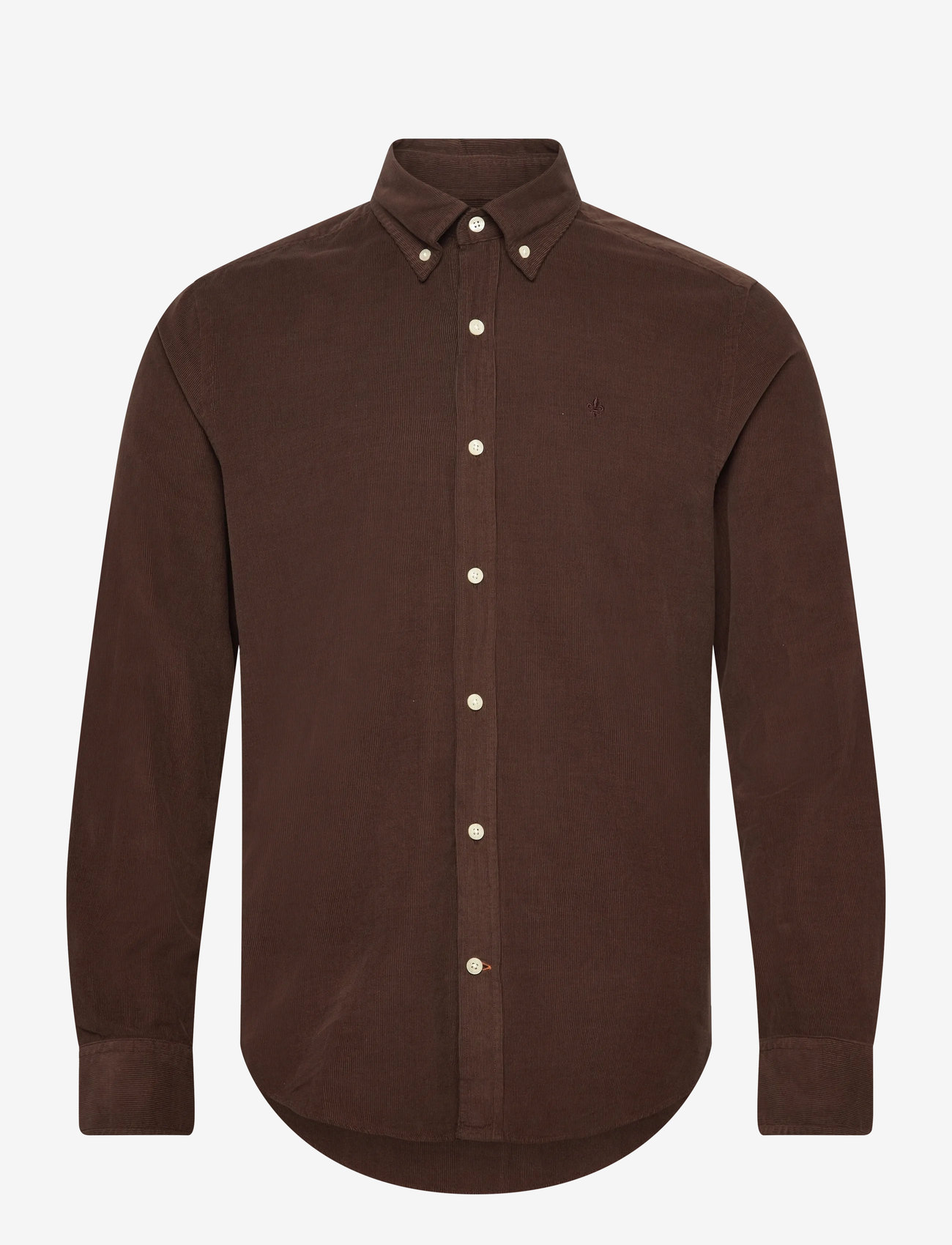 Morris - Douglas Cord Shirt-Slim Fit - manchesterskjortor - brown - 0