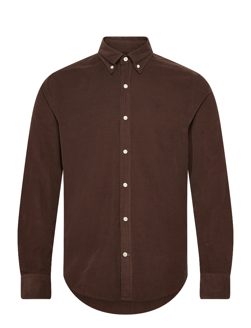 Morris - Douglas Cord Shirt-Slim Fit - manchesterskjortor - brown - 0
