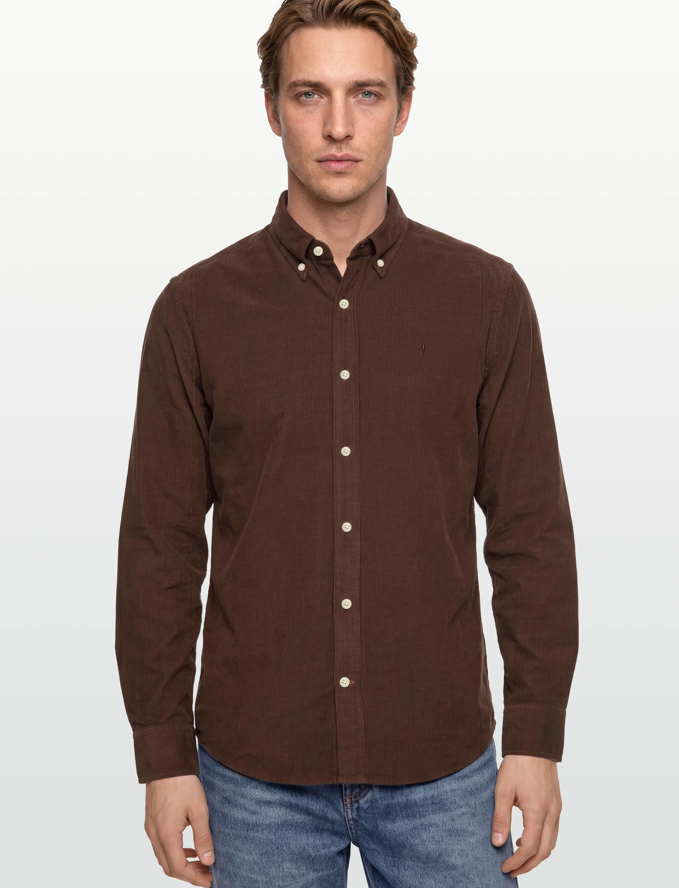 Morris - Douglas Cord Shirt-Slim Fit - herren - brown - 3