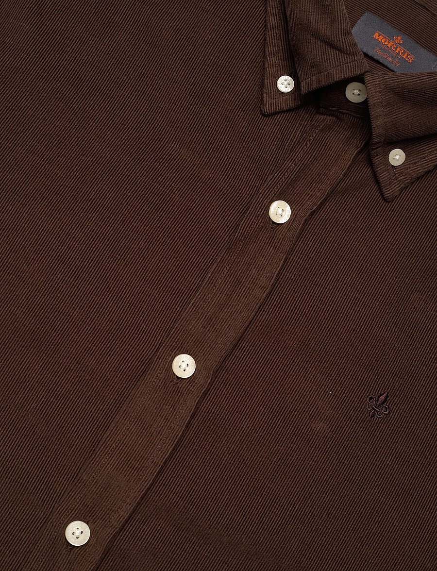 Morris - Douglas Cord Shirt-Slim Fit - cordhemden - brown - 3
