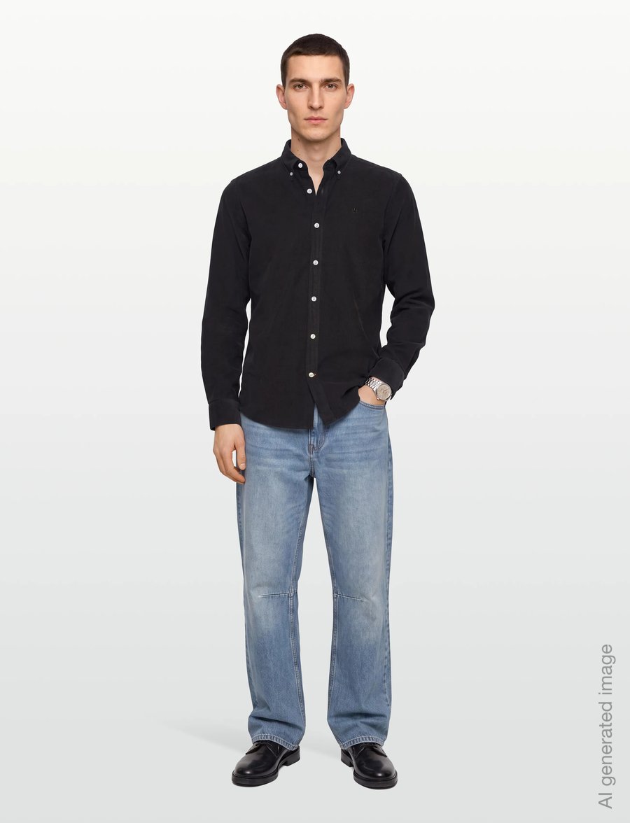 Morris - Douglas Cord Shirt-Slim Fit - corduroy shirts - grey - 0