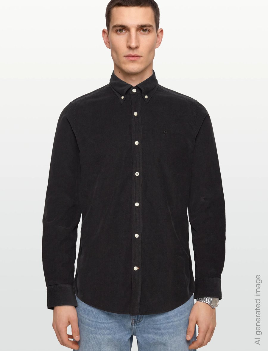 Morris - Douglas Cord Shirt-Slim Fit - corduroy shirts - grey - 3
