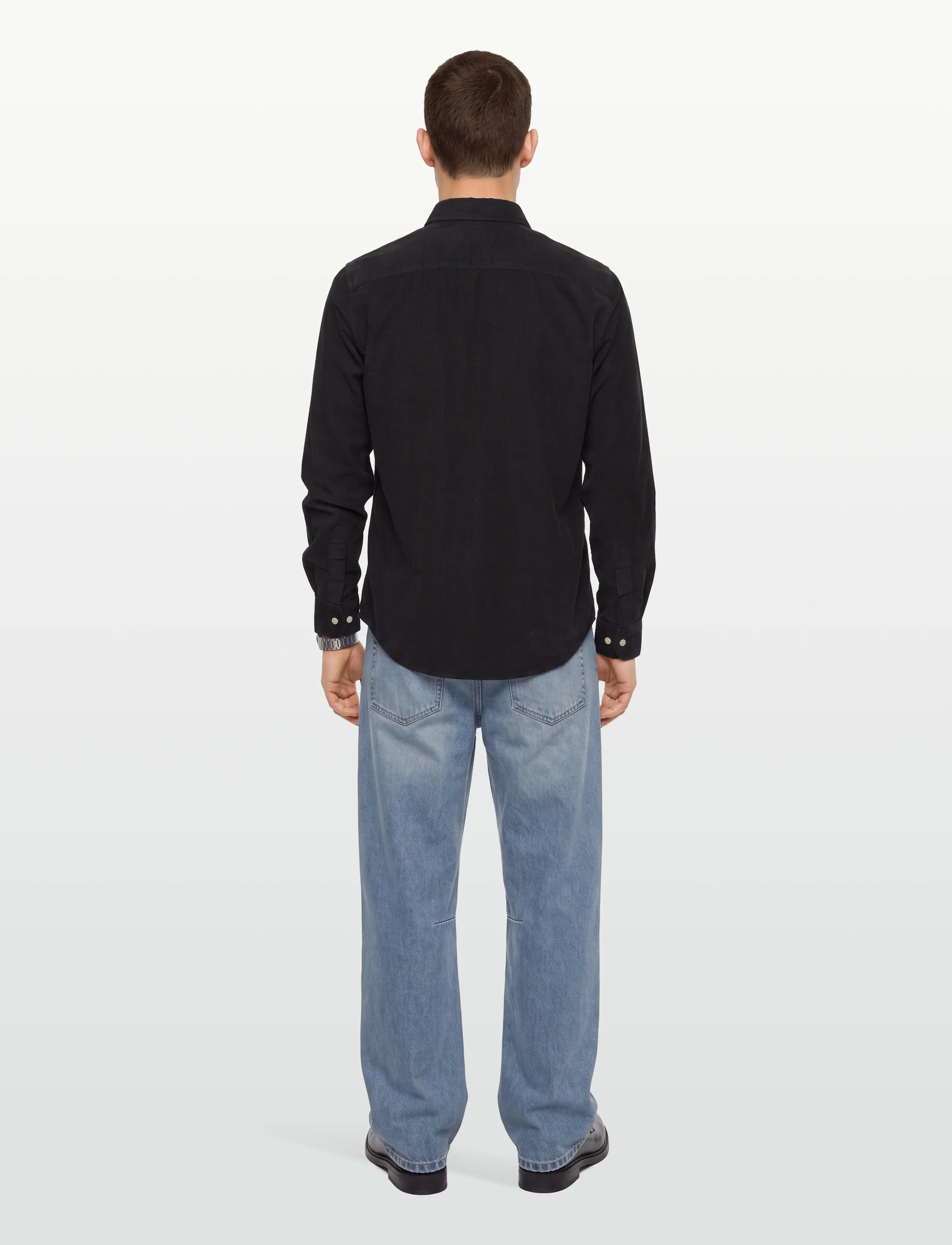 Morris - Douglas Cord Shirt-Slim Fit - corduroy shirts - grey - 4