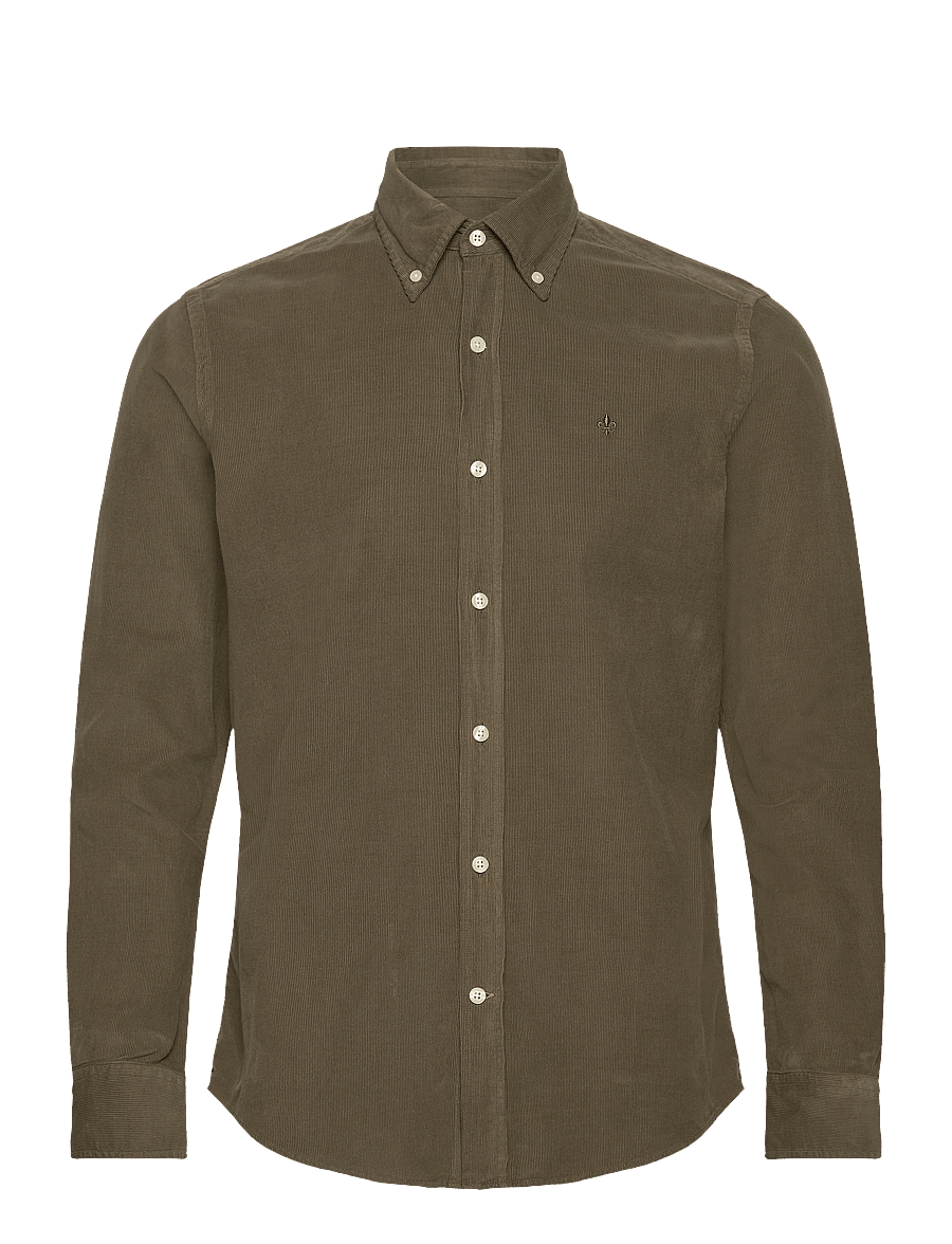 Morris - Douglas Cord Shirt-Slim Fit - cordhemden - olive - 0