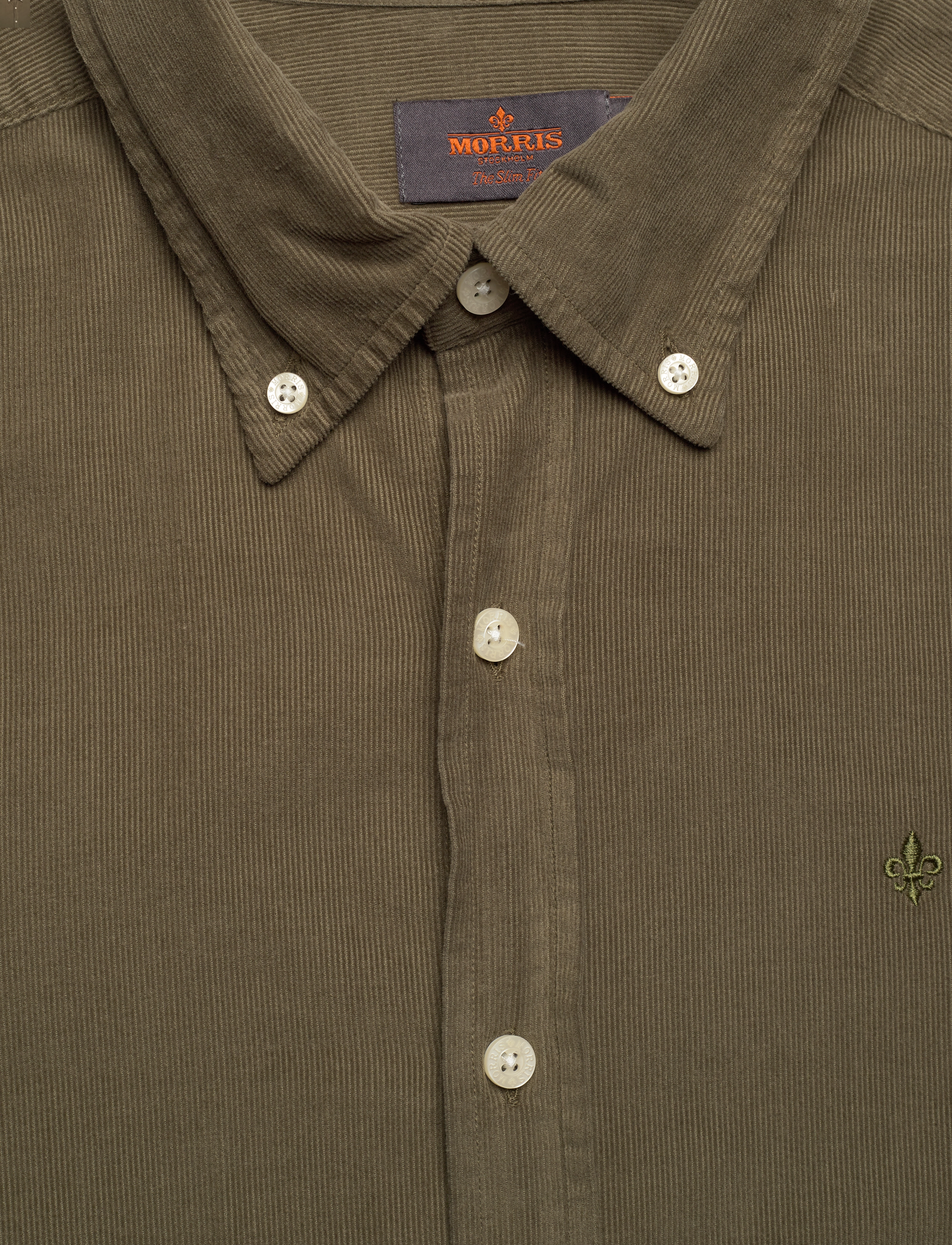 Morris - Douglas Cord Shirt-Slim Fit - cordhemden - olive - 2