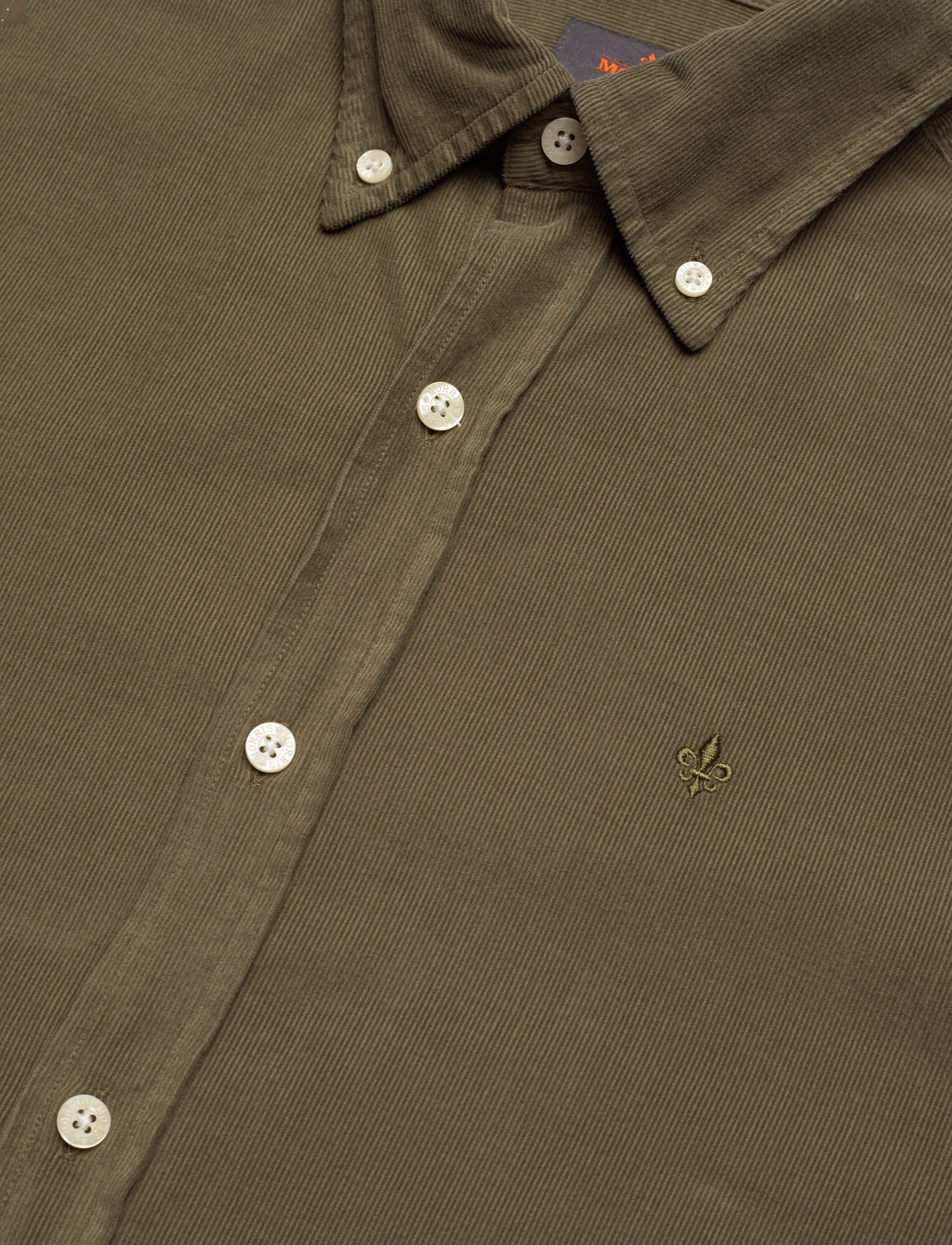 Morris - Douglas Cord Shirt-Slim Fit - cordhemden - olive - 3