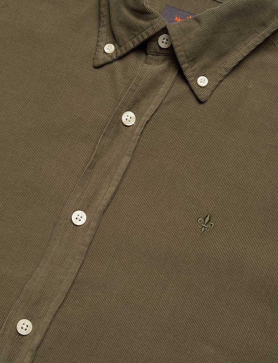 Morris - Douglas Cord Shirt-Slim Fit - cordhemden - olive - 3