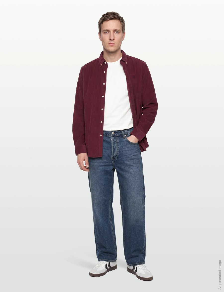 Morris - Douglas Cord Shirt-Slim Fit - cordhemden - wine red - 0