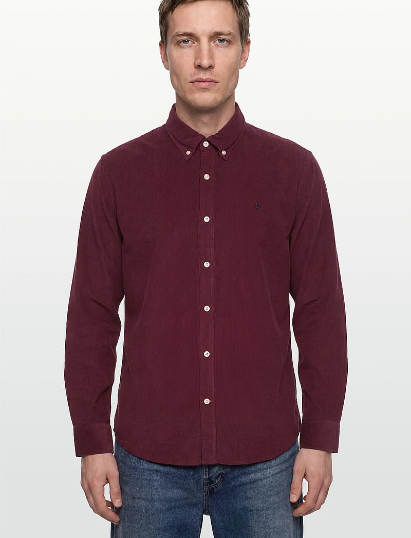 Morris - Douglas Cord Shirt-Slim Fit - cordhemden - wine red - 3