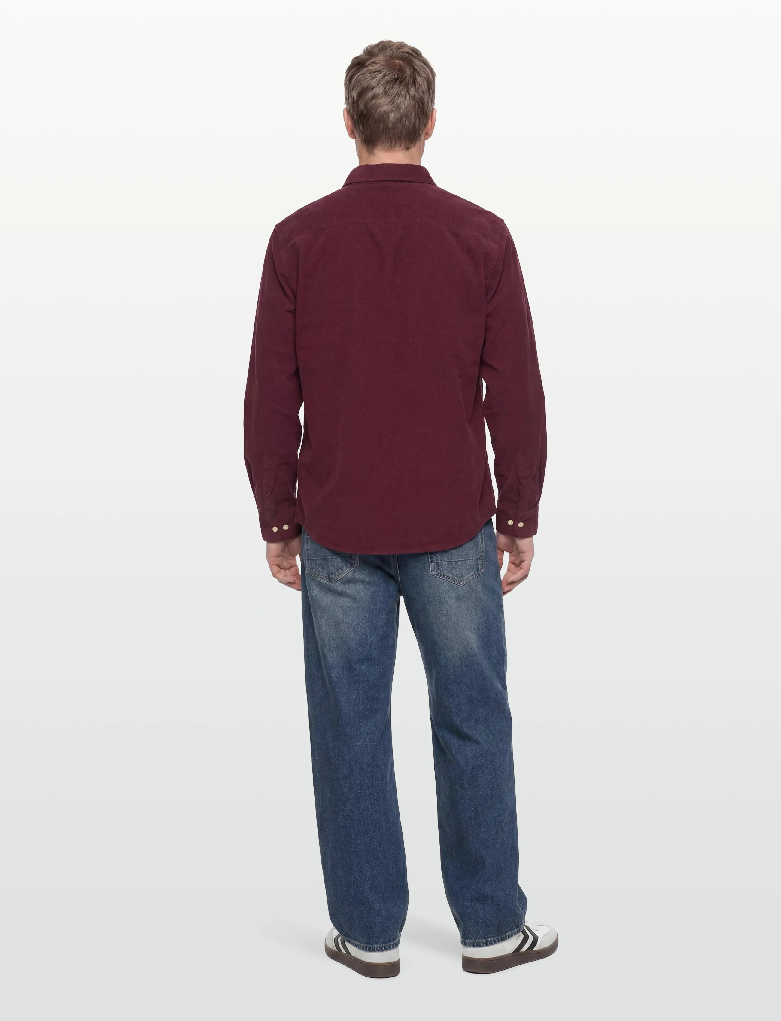 Morris - Douglas Cord Shirt-Slim Fit - velvet särgid - wine red - 4