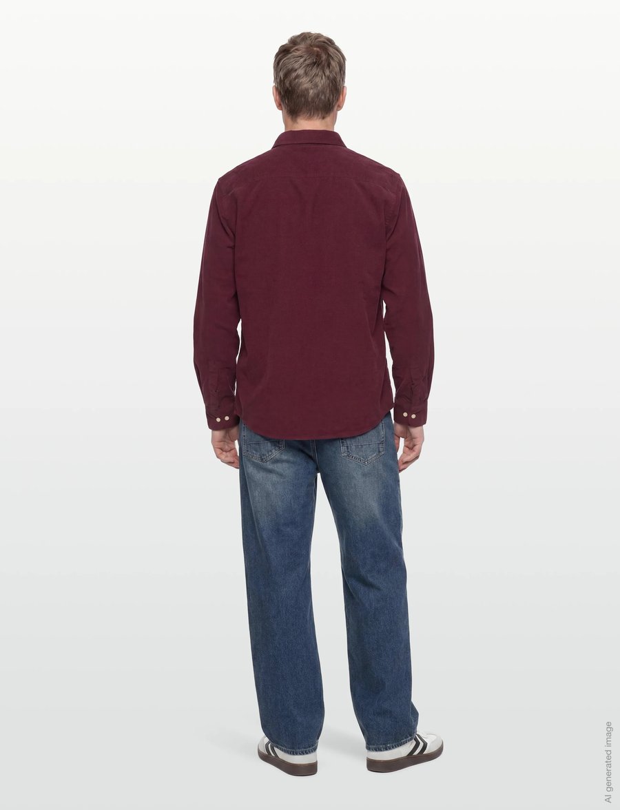 Morris - Douglas Cord Shirt-Slim Fit - cordhemden - wine red - 4