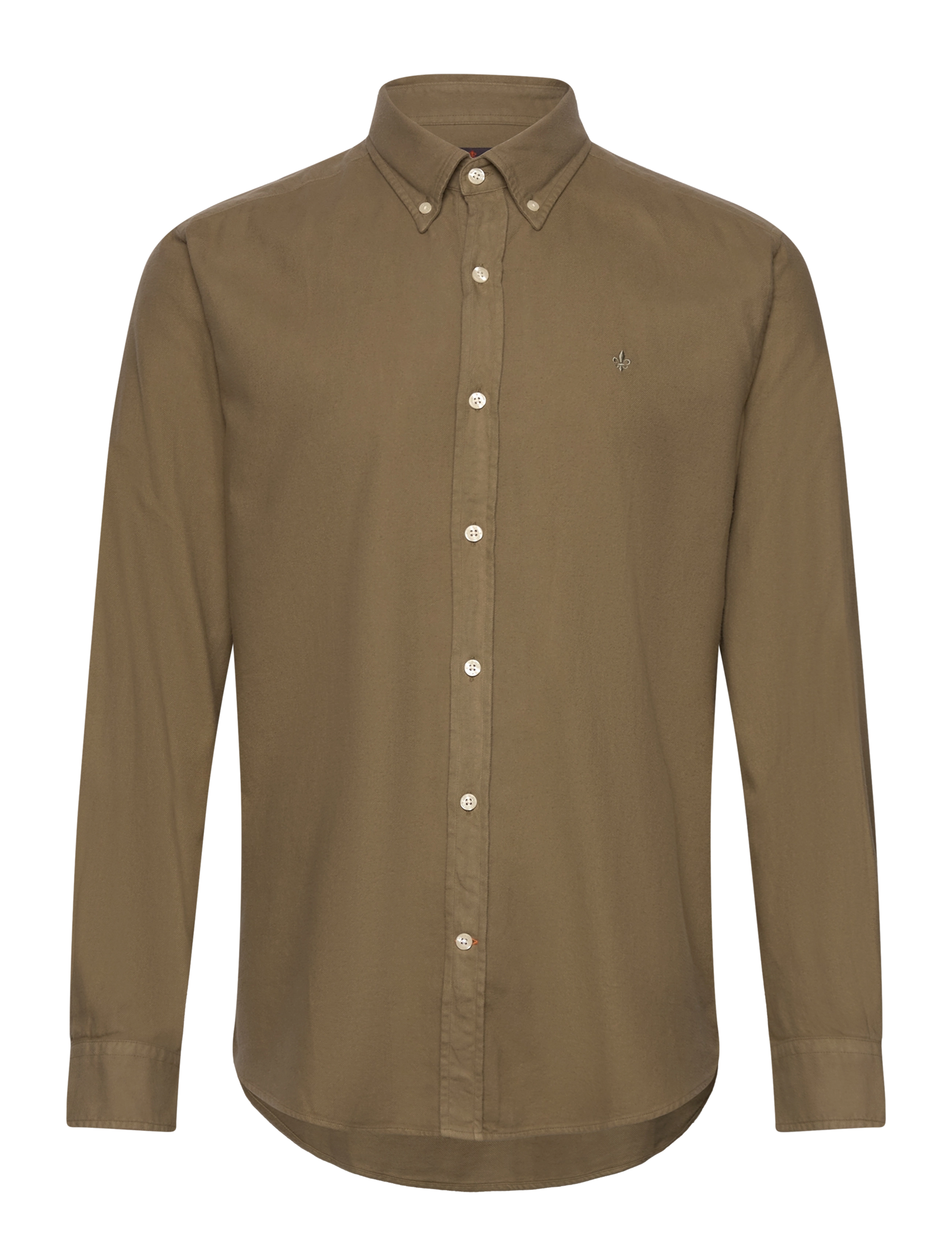 MORRIS Brushed Twill Shirt-Klassisch Fit Khaki - XS - Herren