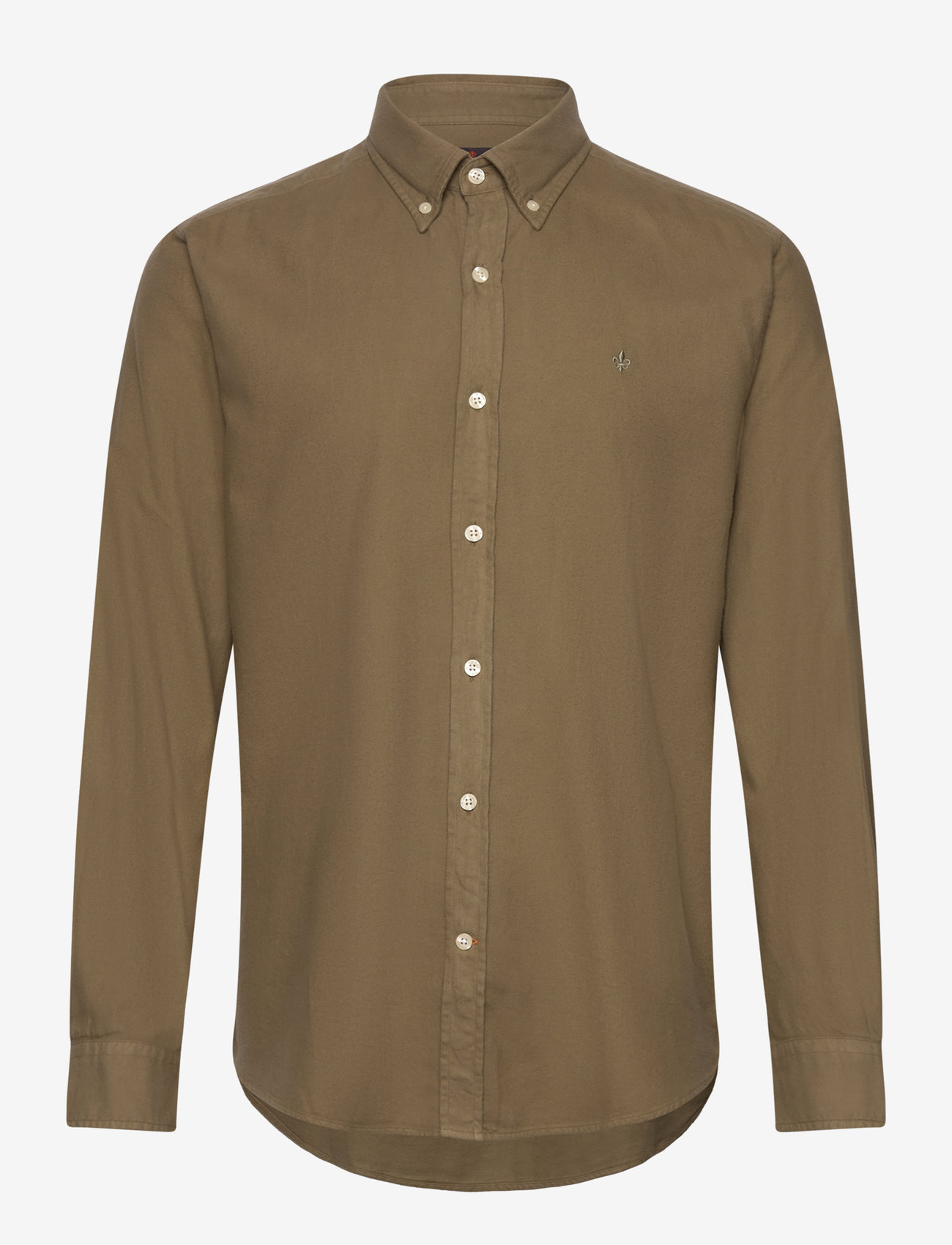 Morris - Brushed Twill Shirt-Classic Fit - casual - olive - 0