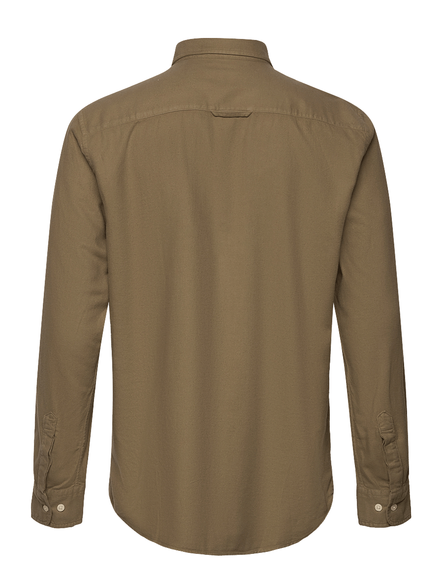 Morris - Brushed Twill Shirt-Classic Fit - olive - 1