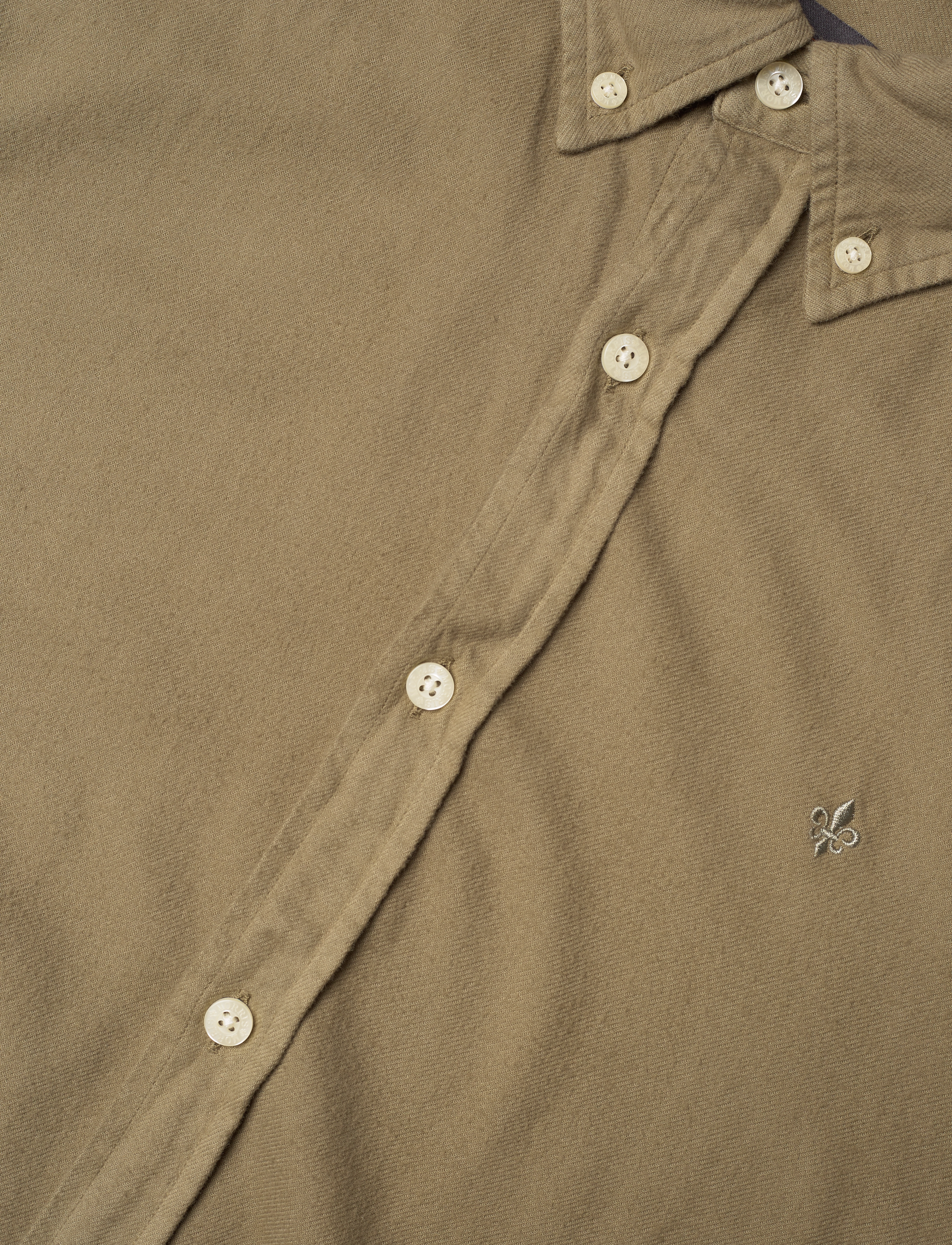 Morris - Brushed Twill Shirt-Classic Fit - olive - 3