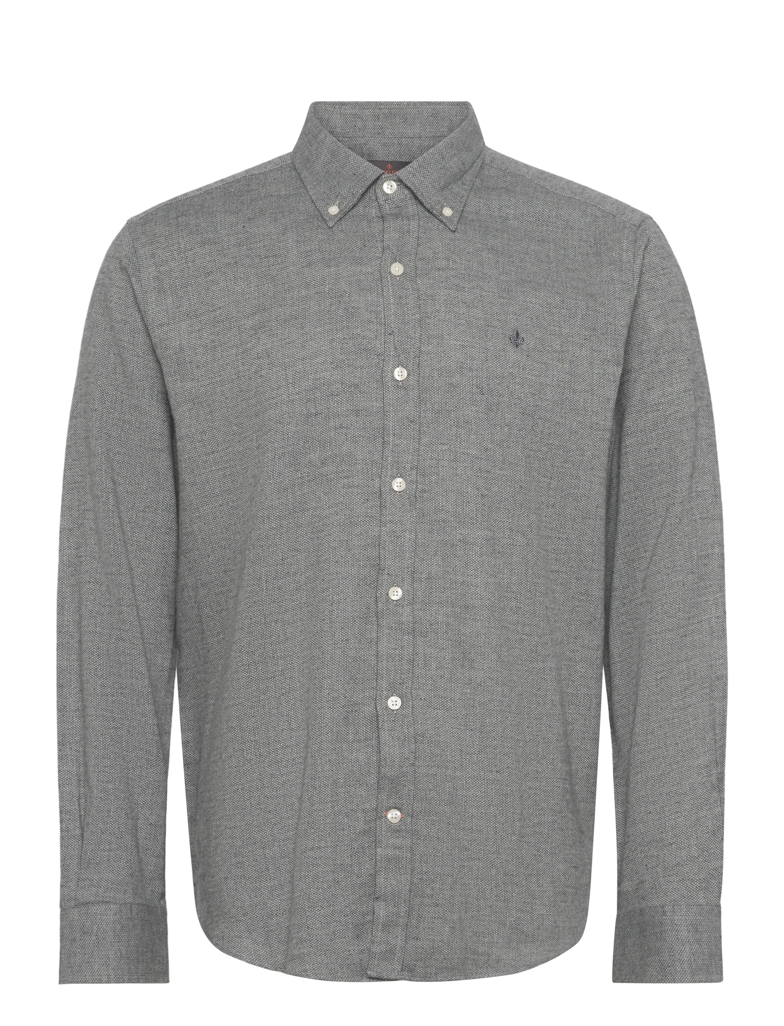 MORRIS Flannel Donegal Shirt-Slim Fit Grau - XXL - Herren