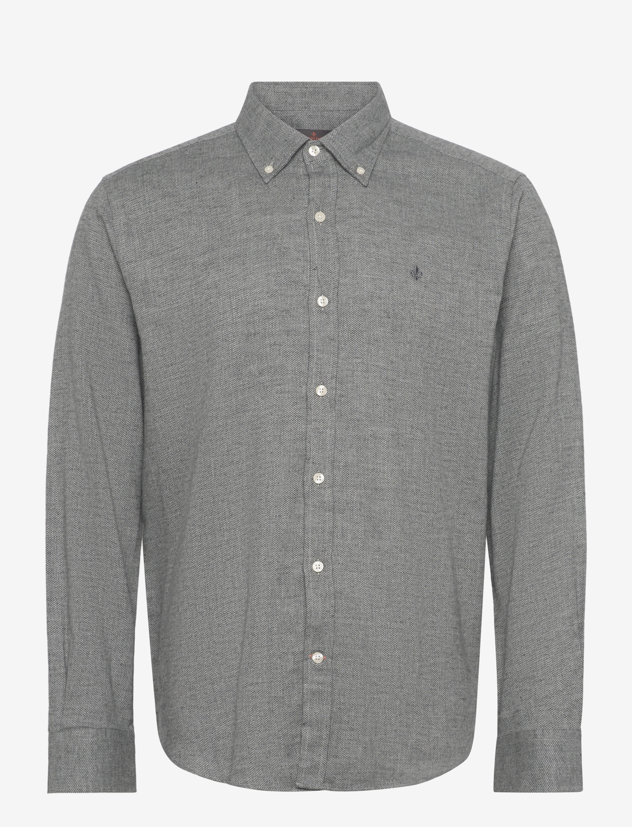 Morris - Flannel Donegal Shirt-Slim Fit - flannel-skjorter - grey - 1