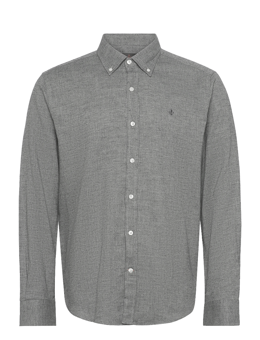 Morris - Flannel Donegal Shirt-Slim Fit - flanell-hemden - grey - 1