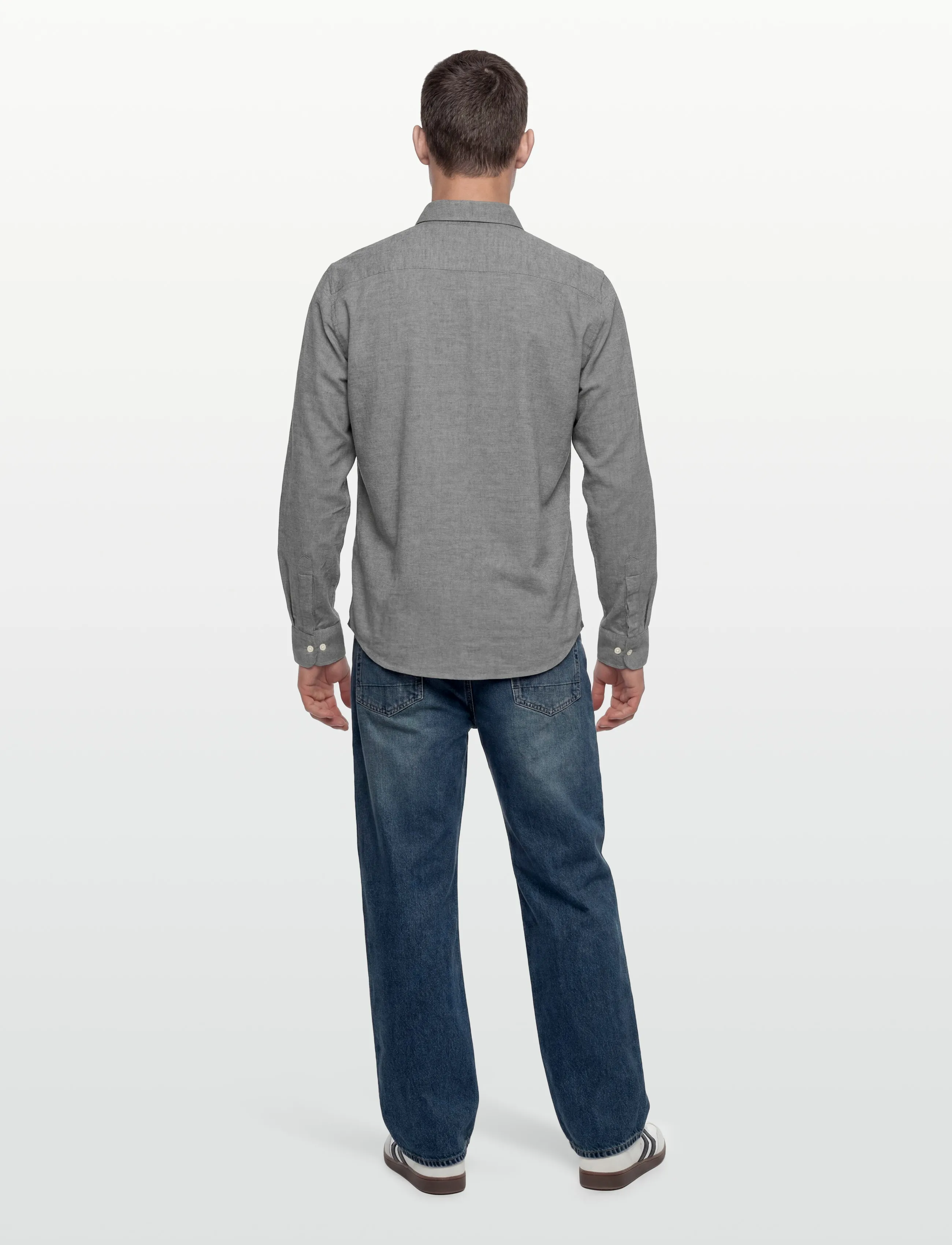 Morris - Flannel Donegal Shirt-Slim Fit - flanellskjortor - grey - 4