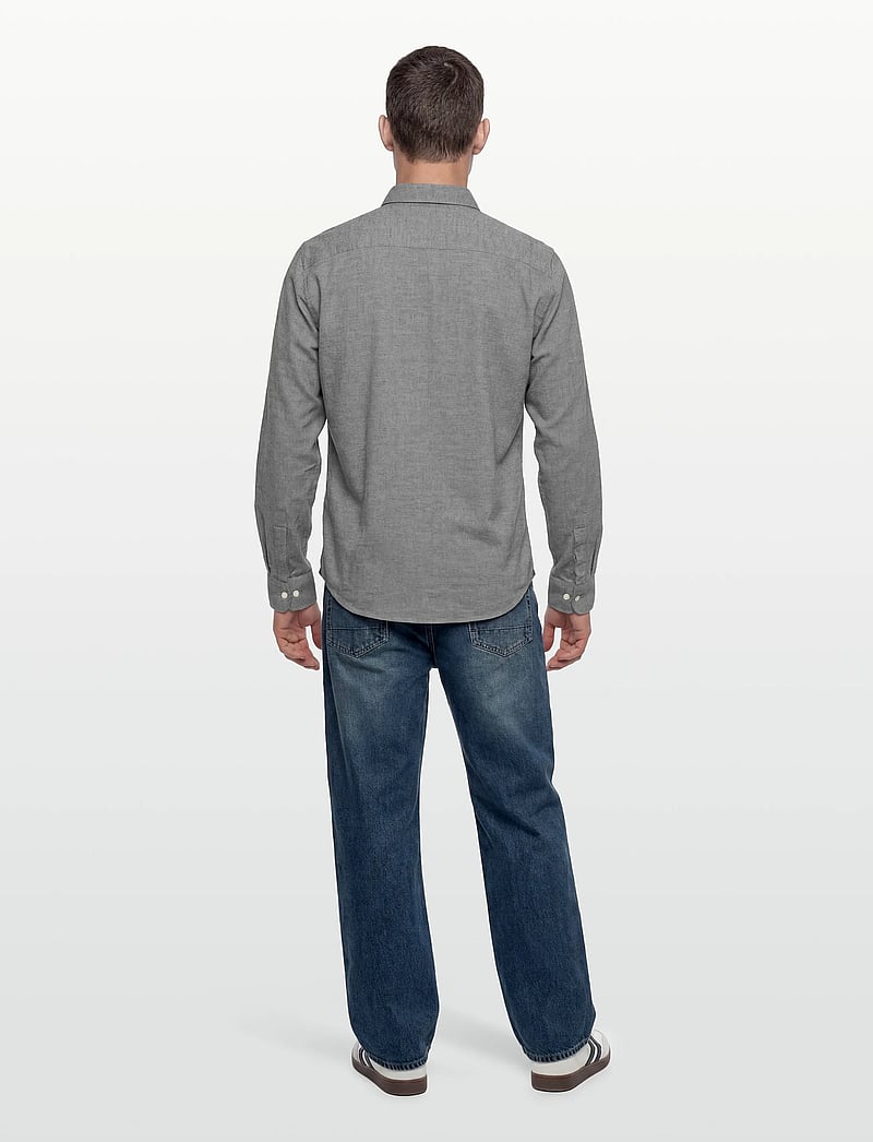 Morris - Flannel Donegal Shirt-Slim Fit - flannel-skjorter - grey - 4